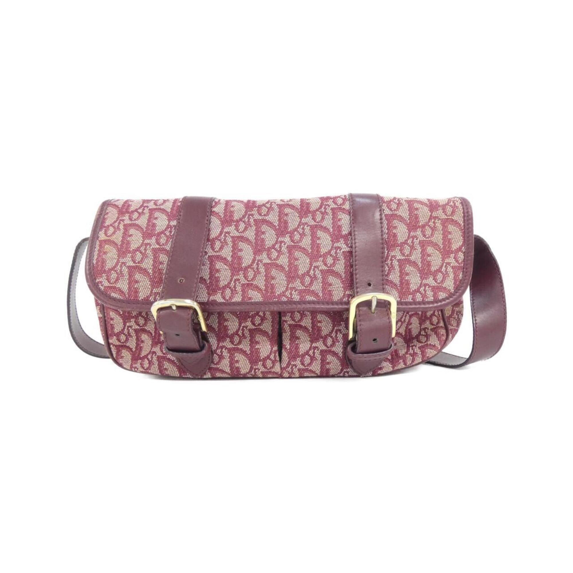 Christian Dior Bordeaux Canvas Shoulder Bag (Pre-Owned)