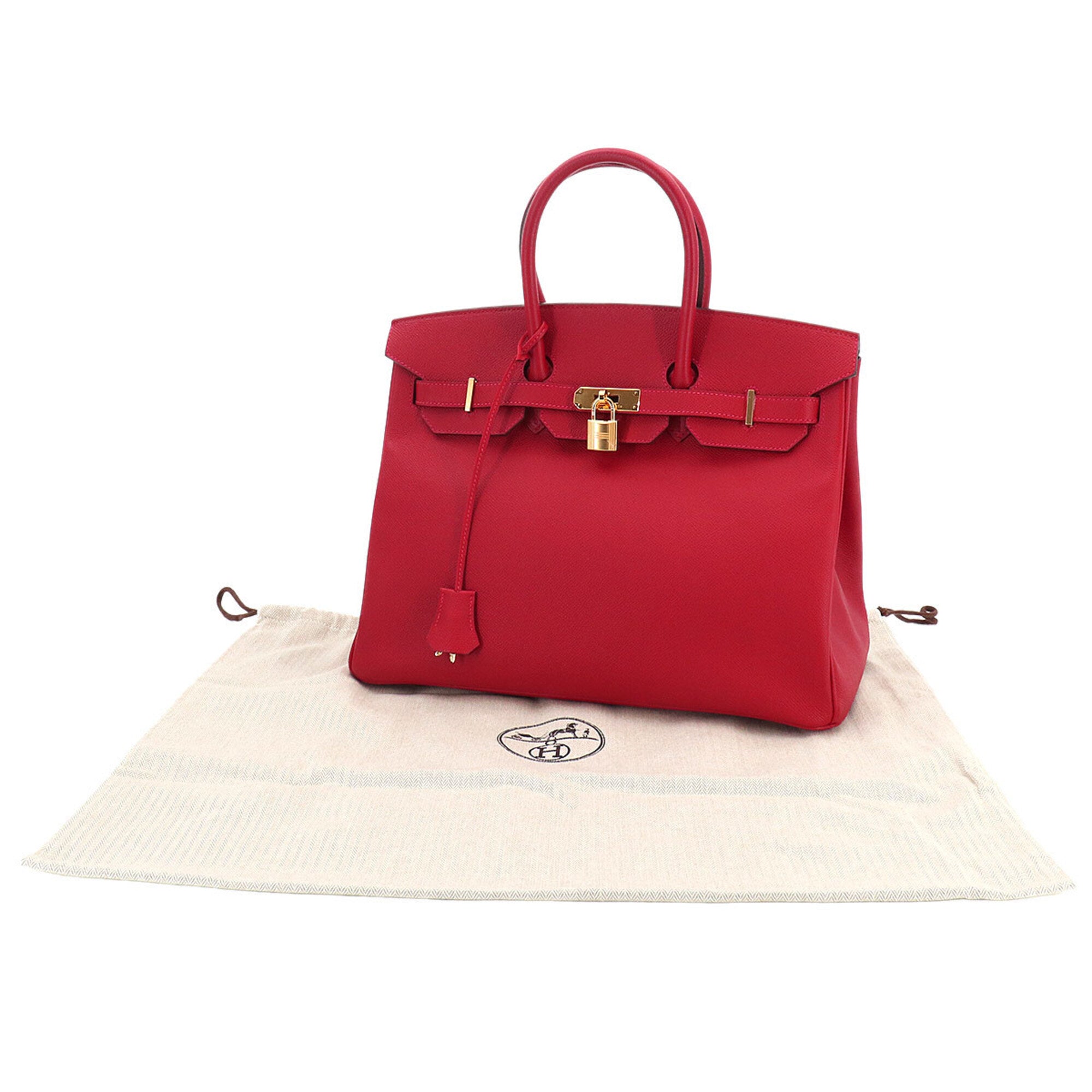 Hermes Rouge Casaque Epsom Leather Handbag (Pre-Owned)