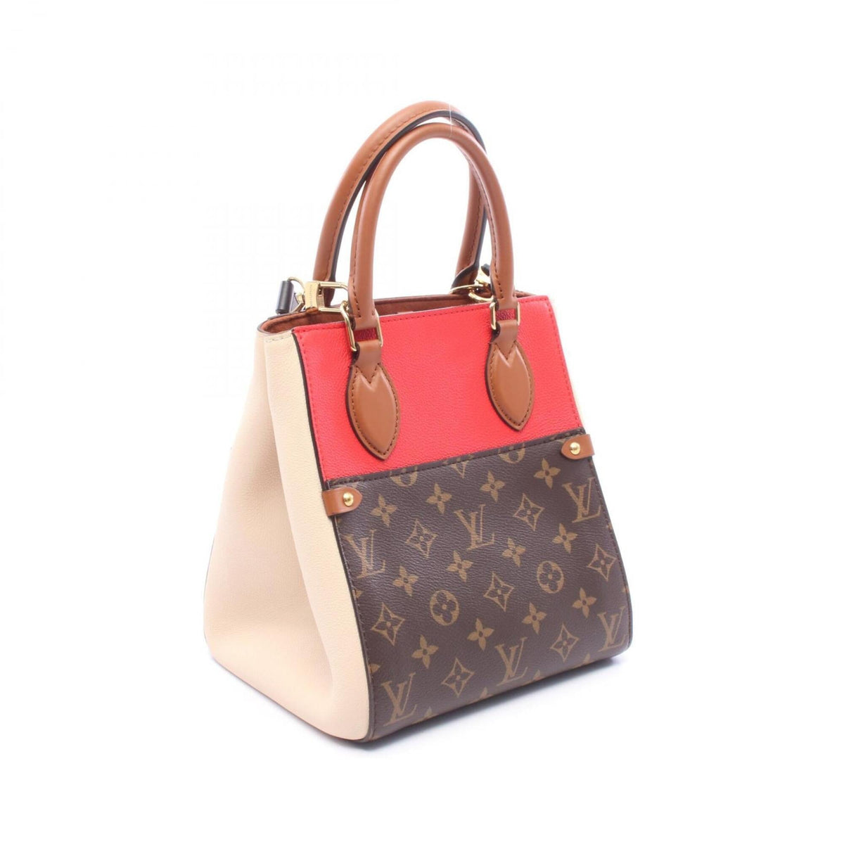 Louis Vuitton Brown Cerise Multi-Color Coated Canvas Leather Handbag Tote Bag (Pre-Owned)