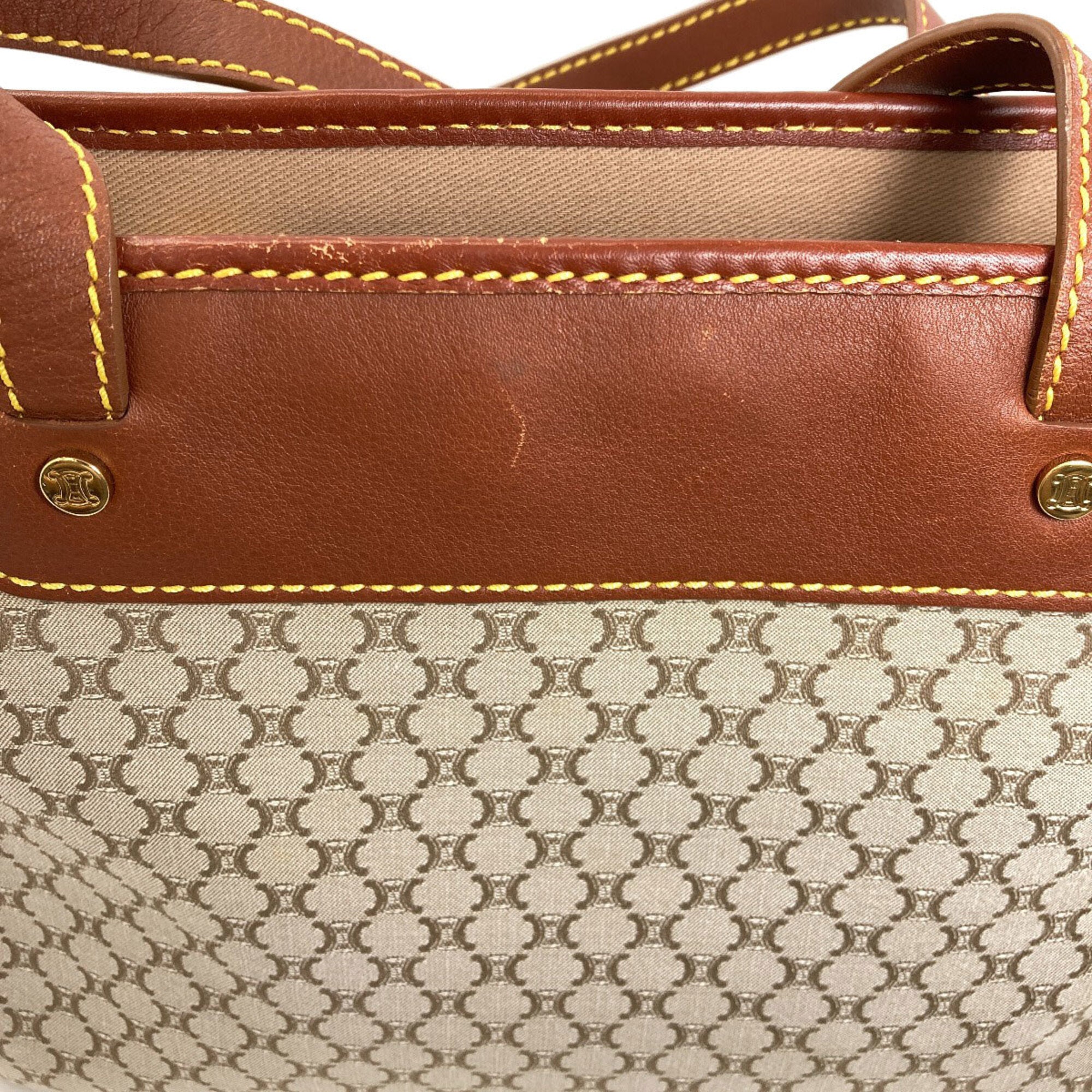 Celine Macadam Brown Canvas Handbag (Pre-Owned)