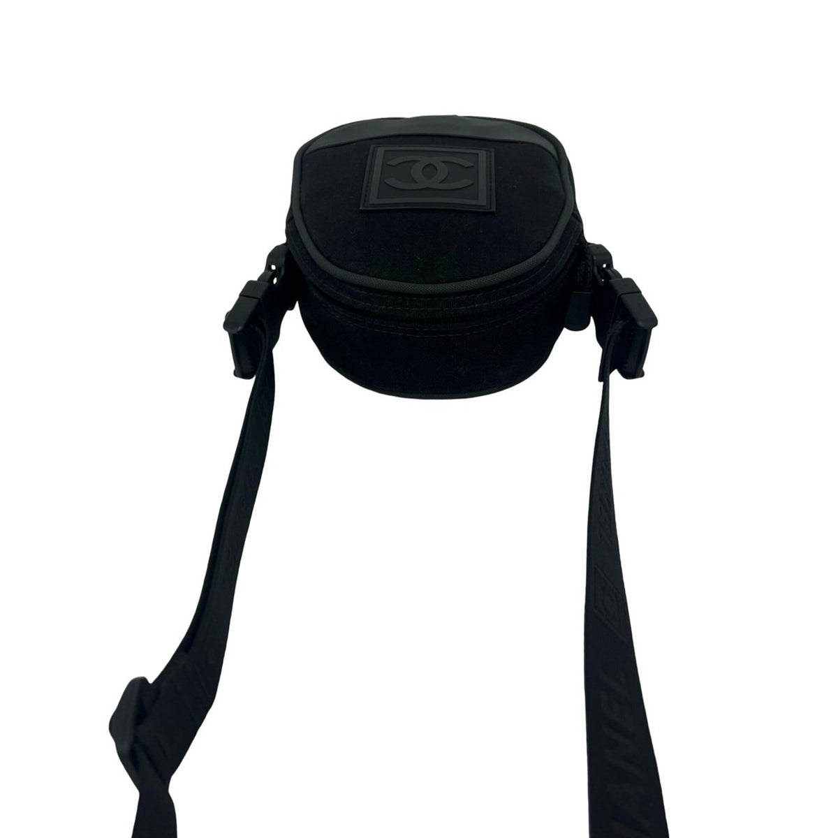 Chanel Black Khaki Canvas Nylon Shoulder Bag (Pre-Owned)
