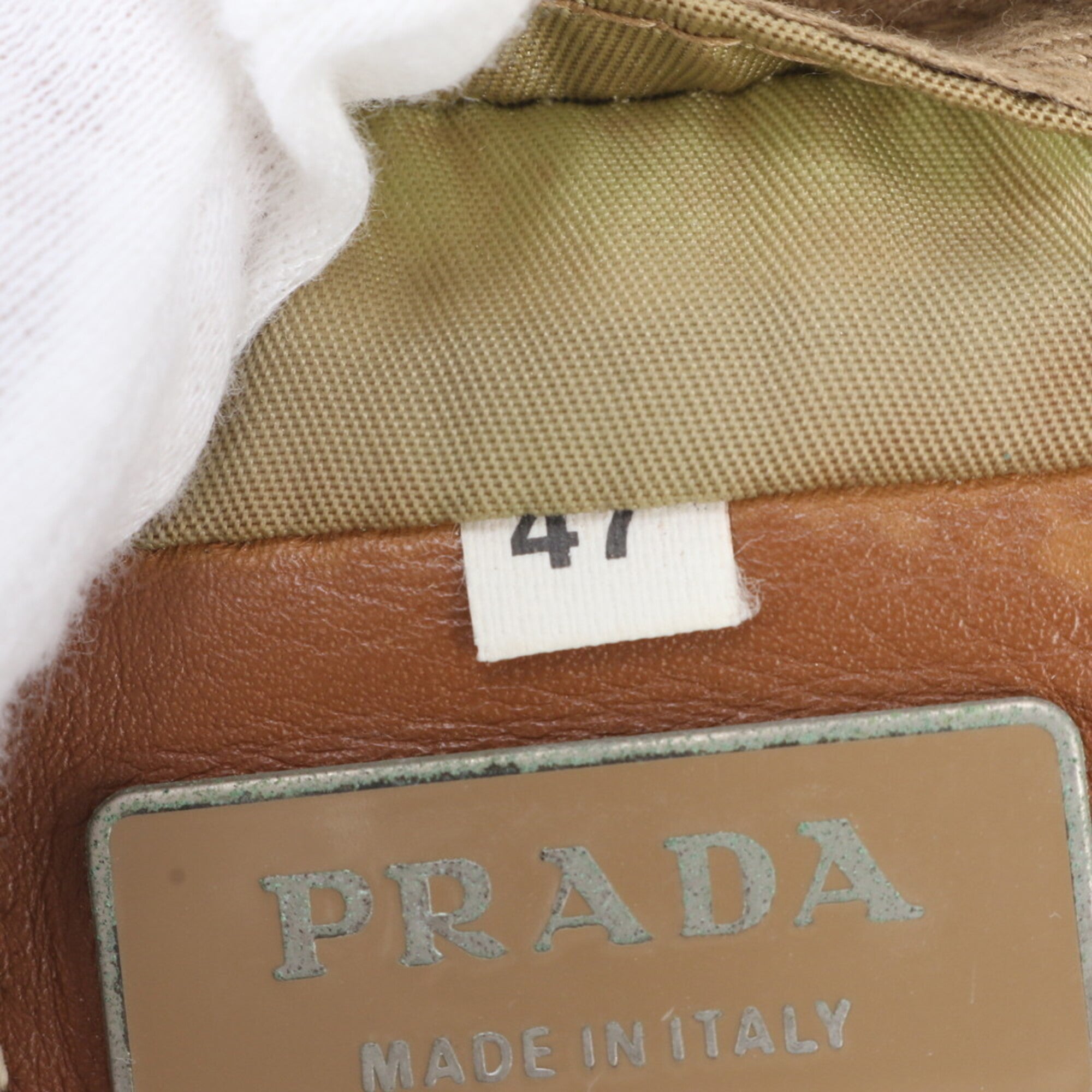 Prada Brown Nylon Leather Messenger Bag Shoulder Bag (Pre-Owned)
