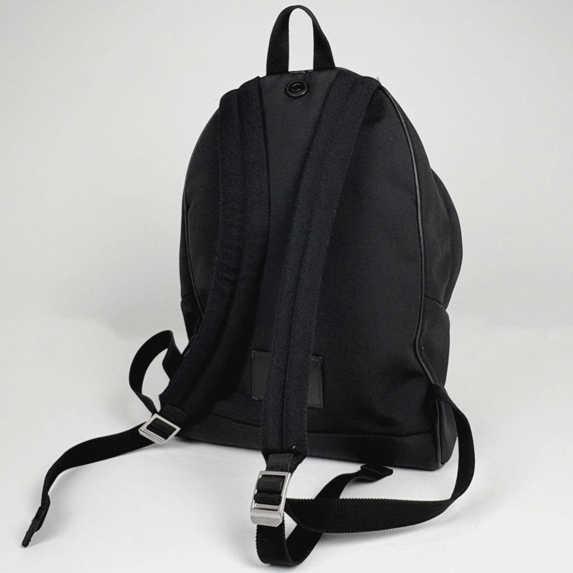 Saint Laurent Black Canvas Leather Backpack (Pre-Owned)
