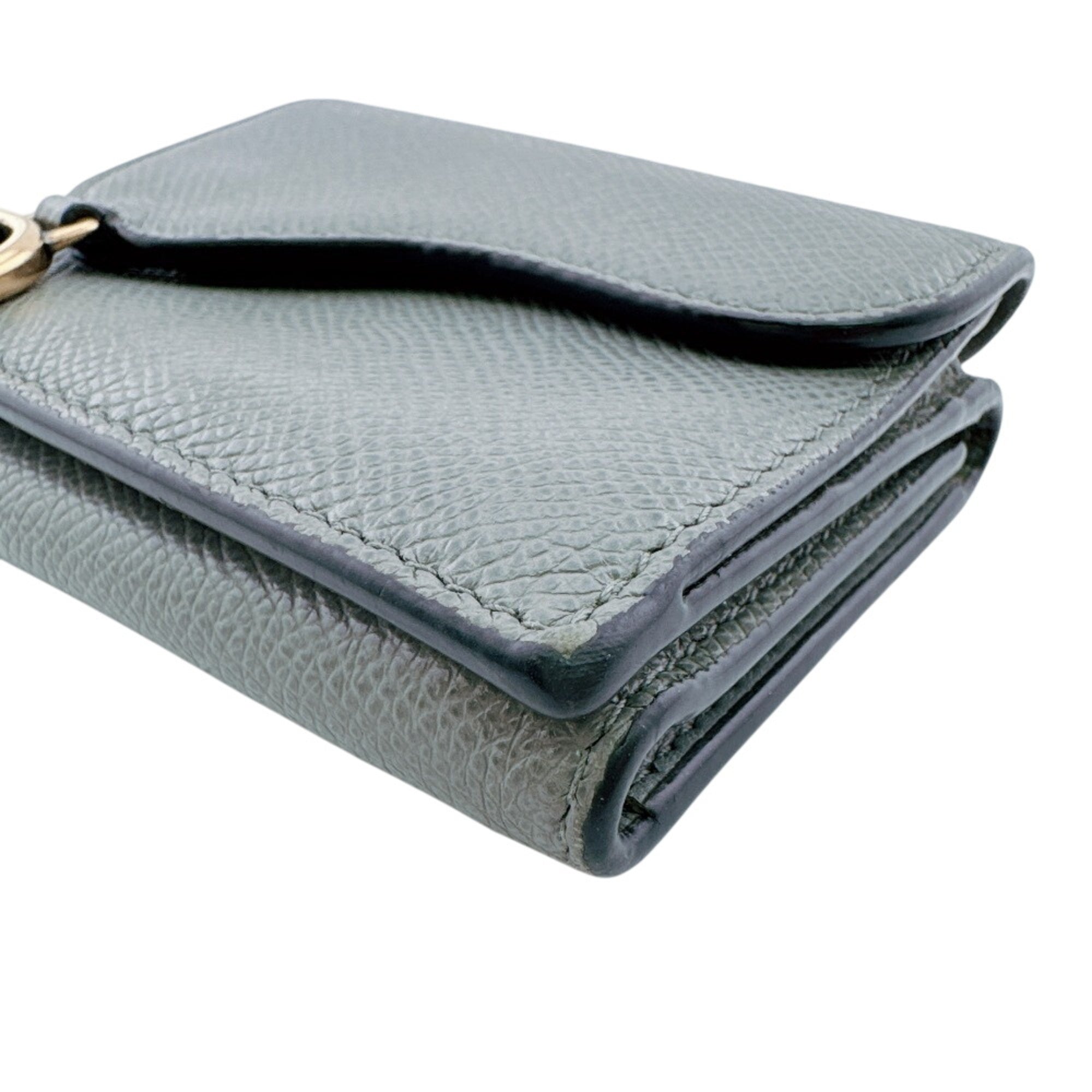 Christian Dior Gray Leather Wallet (Tri-Fold) (Pre-Owned)