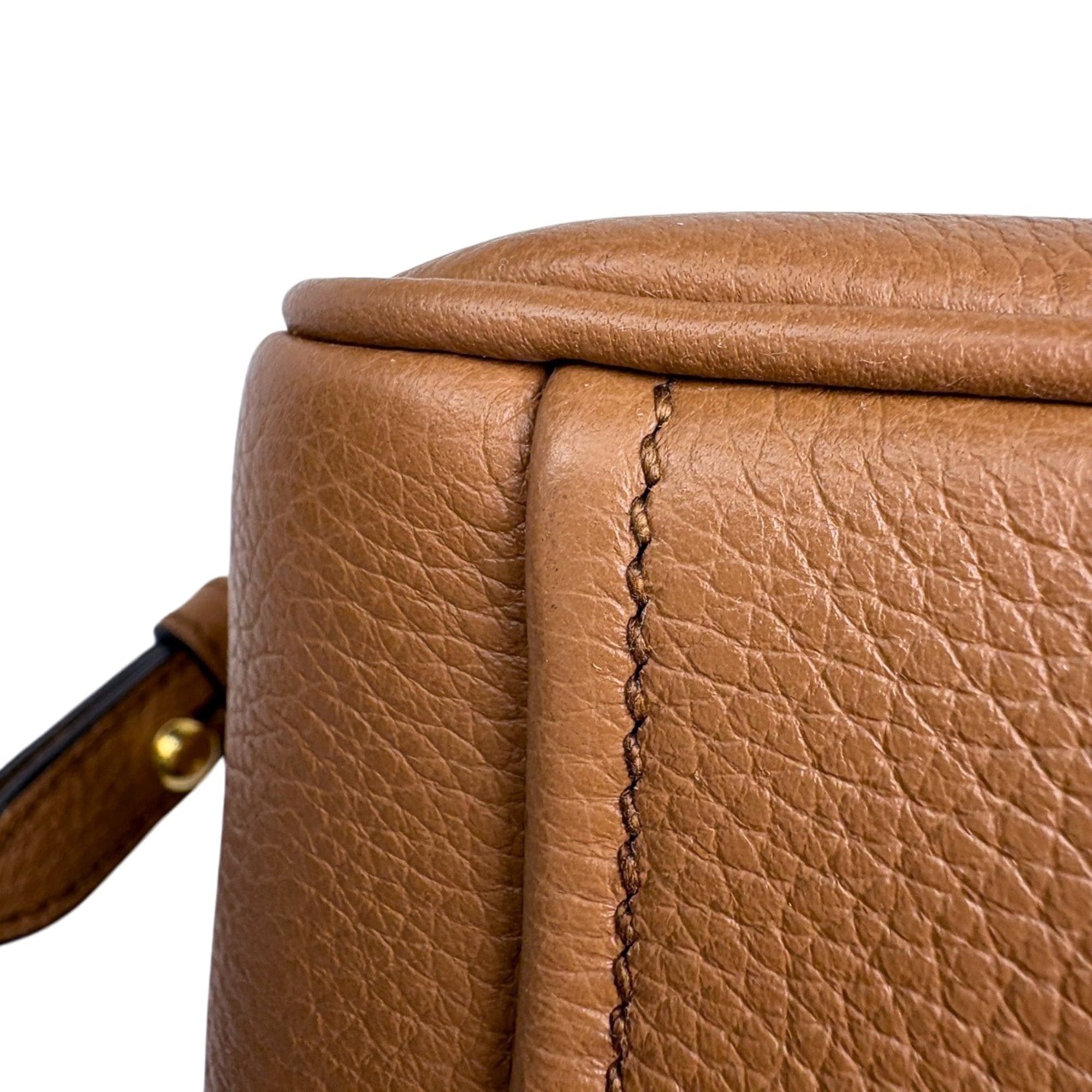 Prada Brown Leather Shoulder Bag (Pre-Owned)