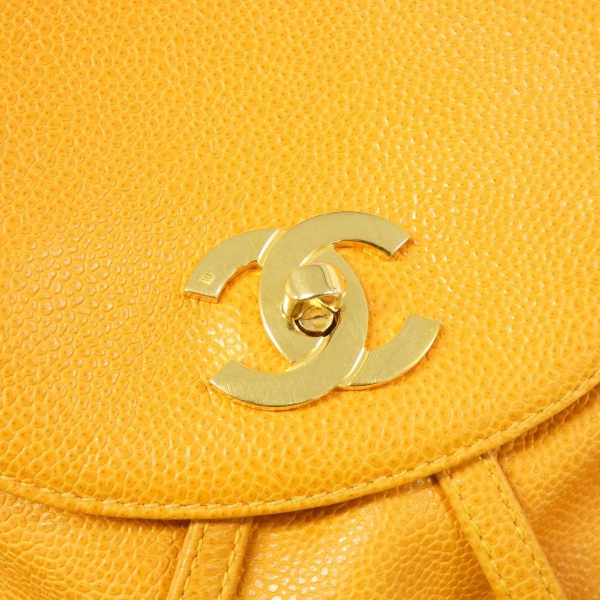 Chanel Orange Caviar Leather Backpack (Pre-Owned)