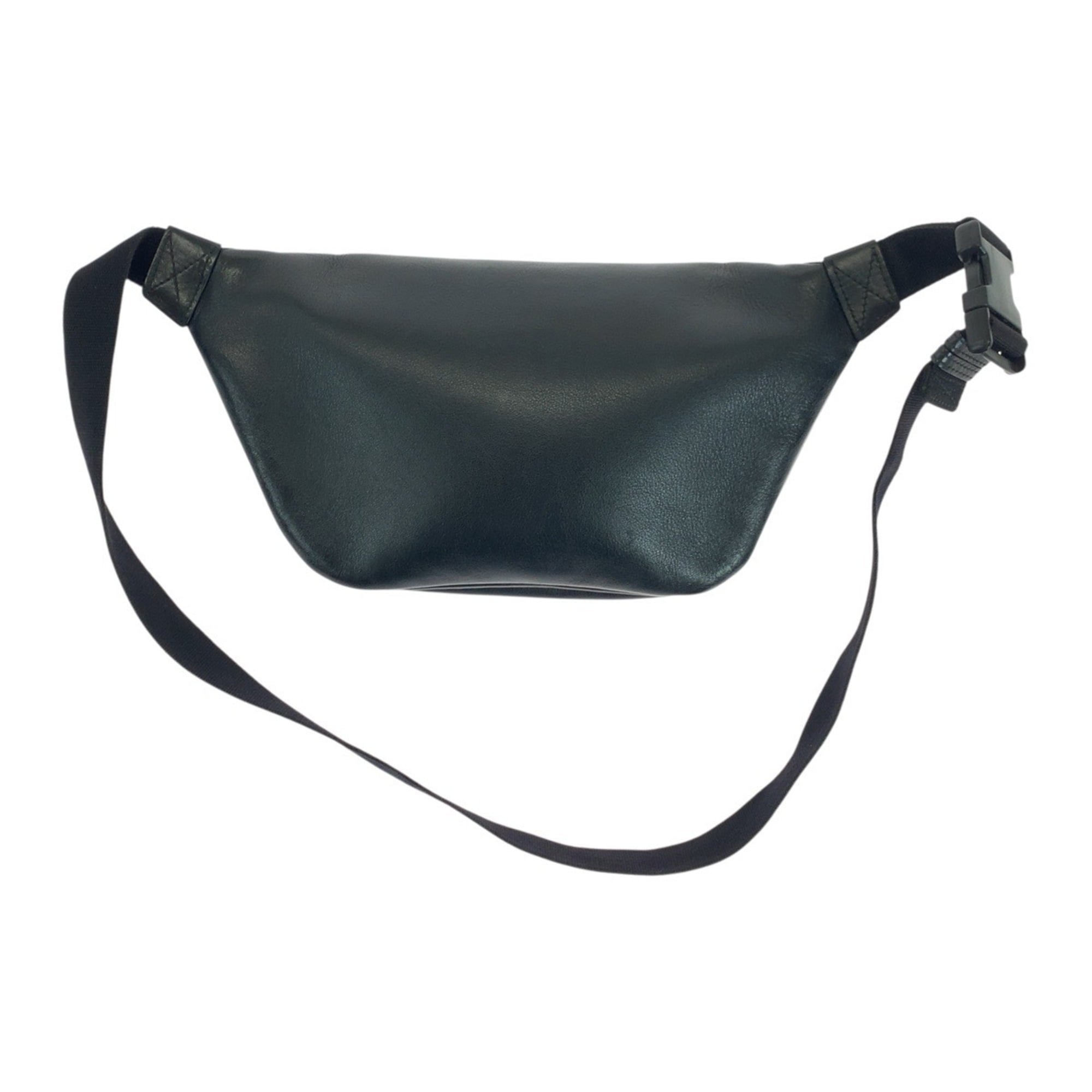 Balenciaga Black Leather Fanny Pack Sling Bag (Pre-Owned)