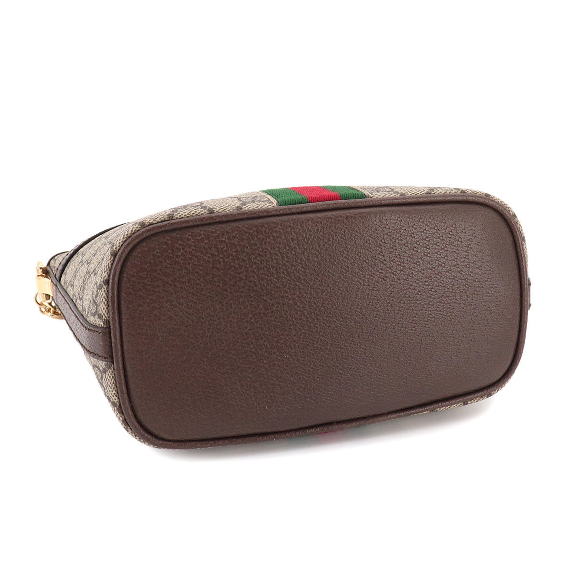 Gucci Beige Brown Gg Supreme Canvas Leather Handbag Shoulder Bag (Pre-Owned)