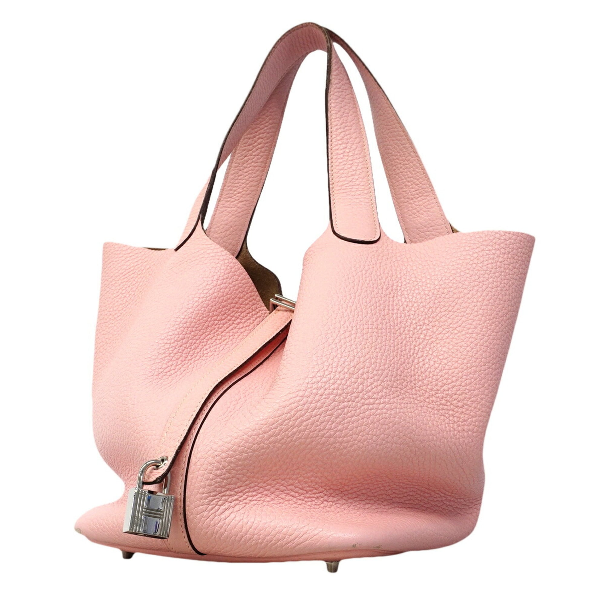 Hermes Rose Sakura Taurillon Clemence Leather Handbag (Pre-Owned)