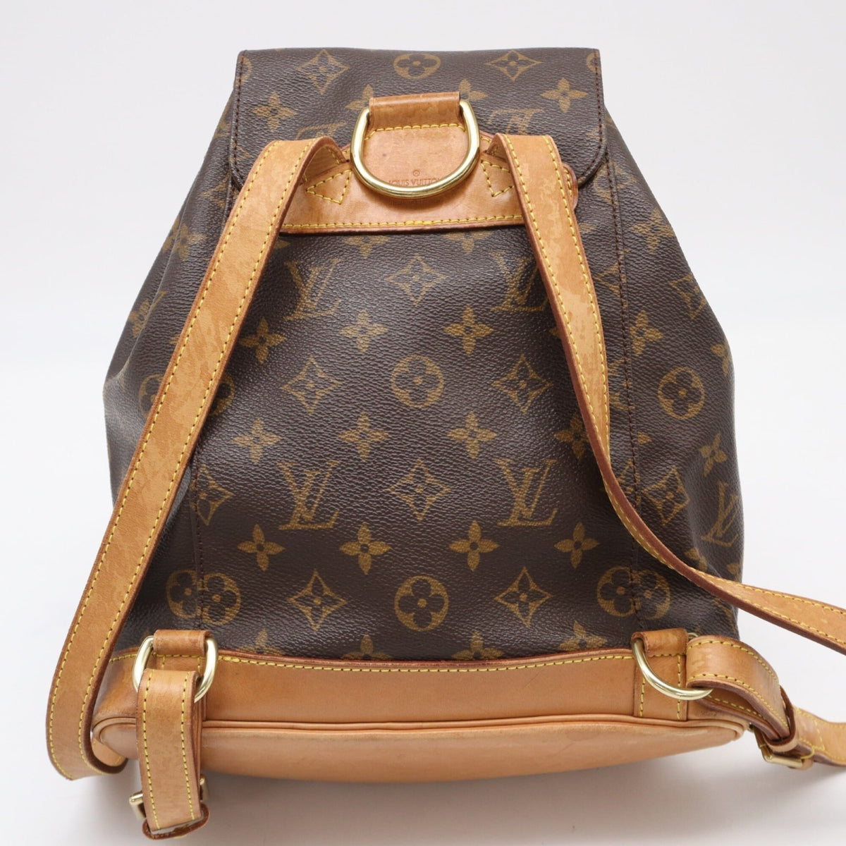 Louis Vuitton Beige Brown Coated Canvas Leather Shoulder Bag (Pre-Owned)