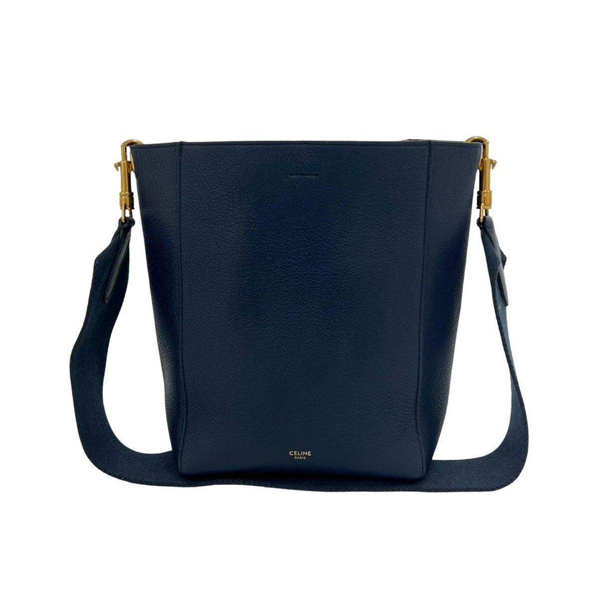 Celine Navy Leather Crossbody Bag Shoulder Bag (Pre-Owned)