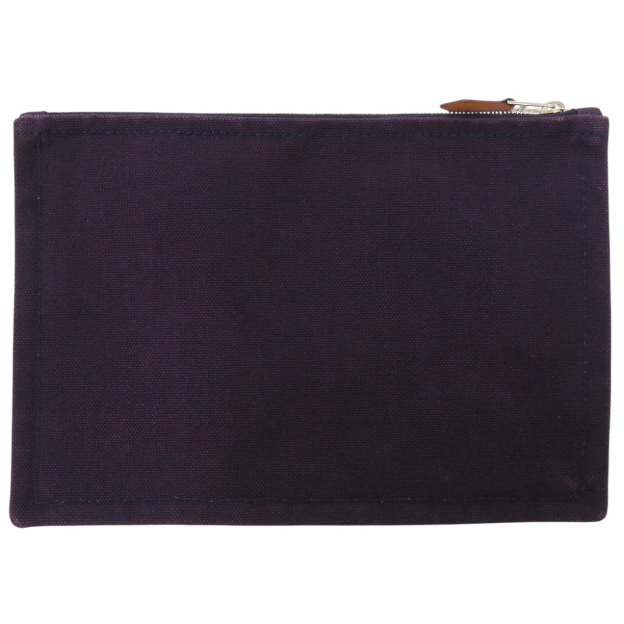 Hermes Purple Cotton Canvas Canvas Pouch (Pre-Owned)
