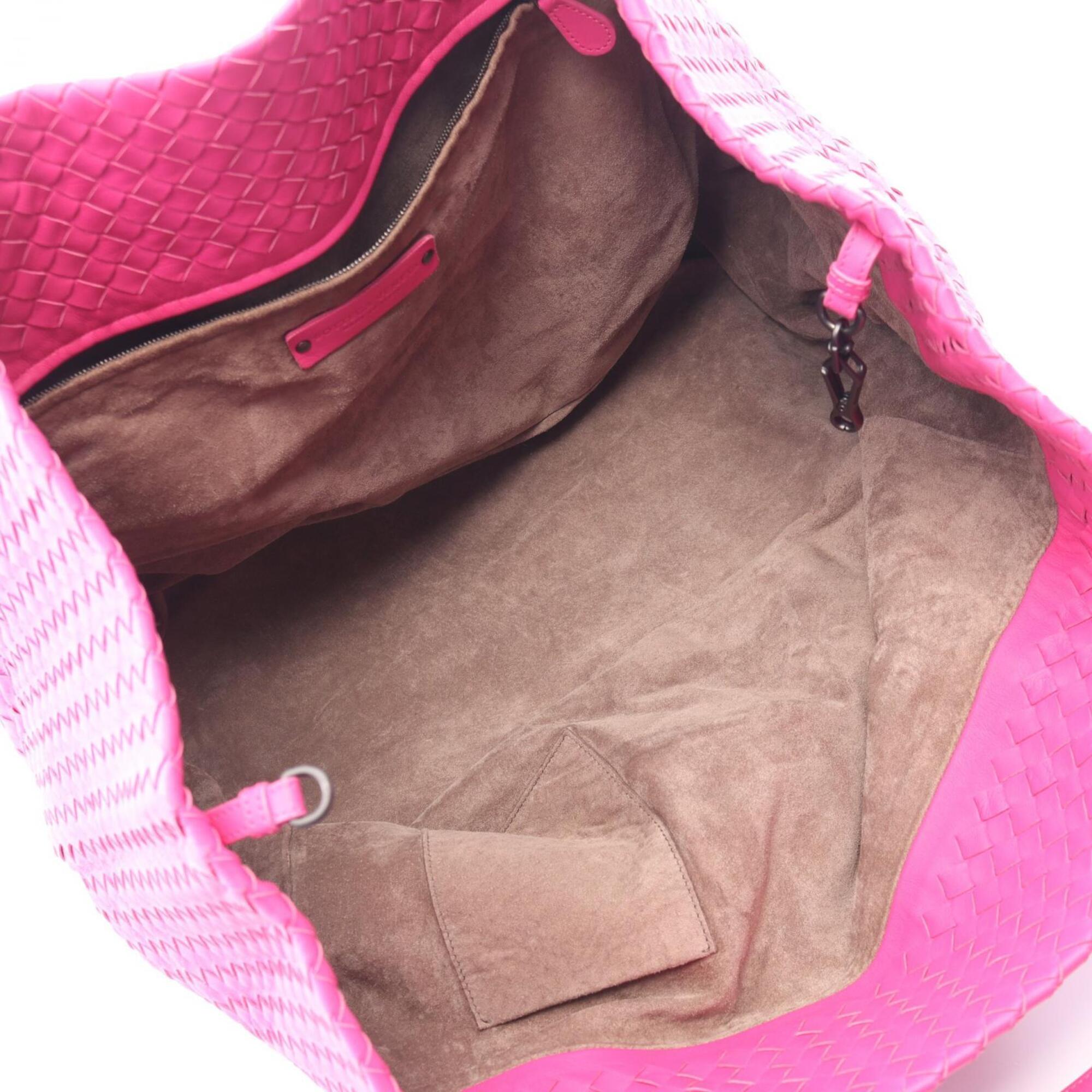 Bottega Veneta Pink Leather Handbag Tote Bag (Pre-Owned)