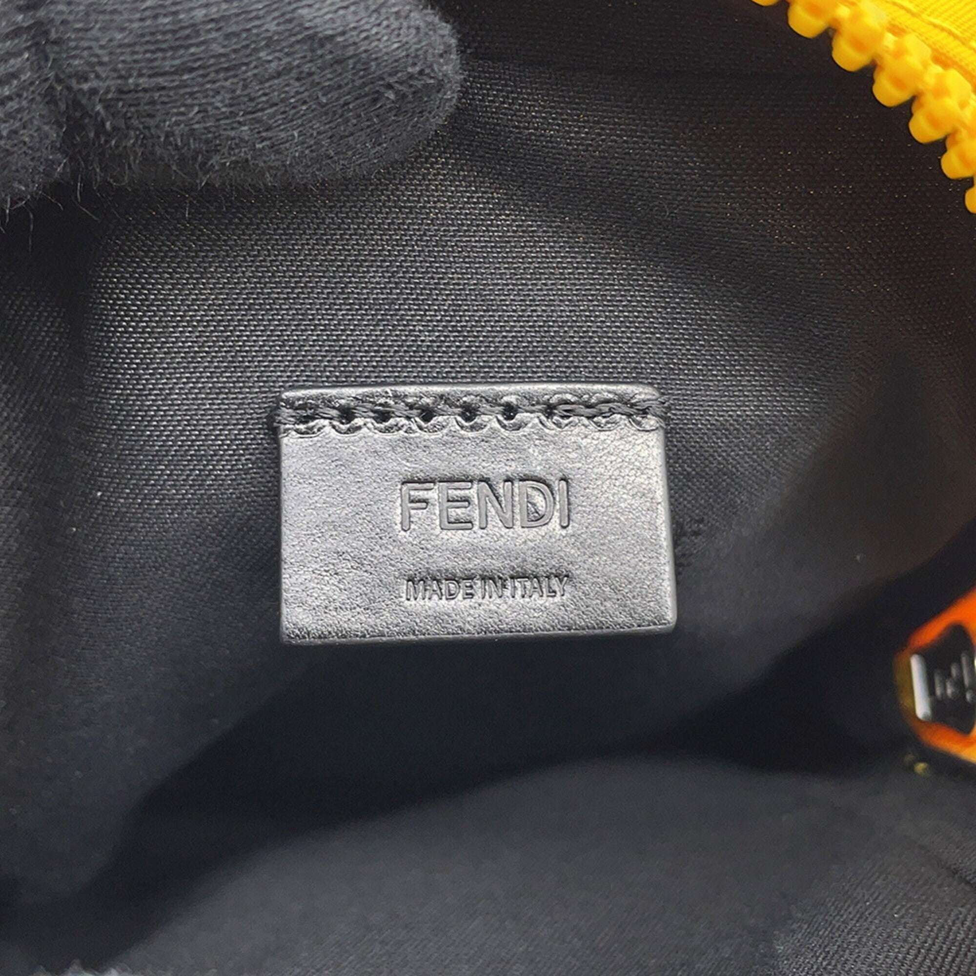Fendi Yellow Nylon Leather Pouch Shoulder Bag (Pre-Owned)