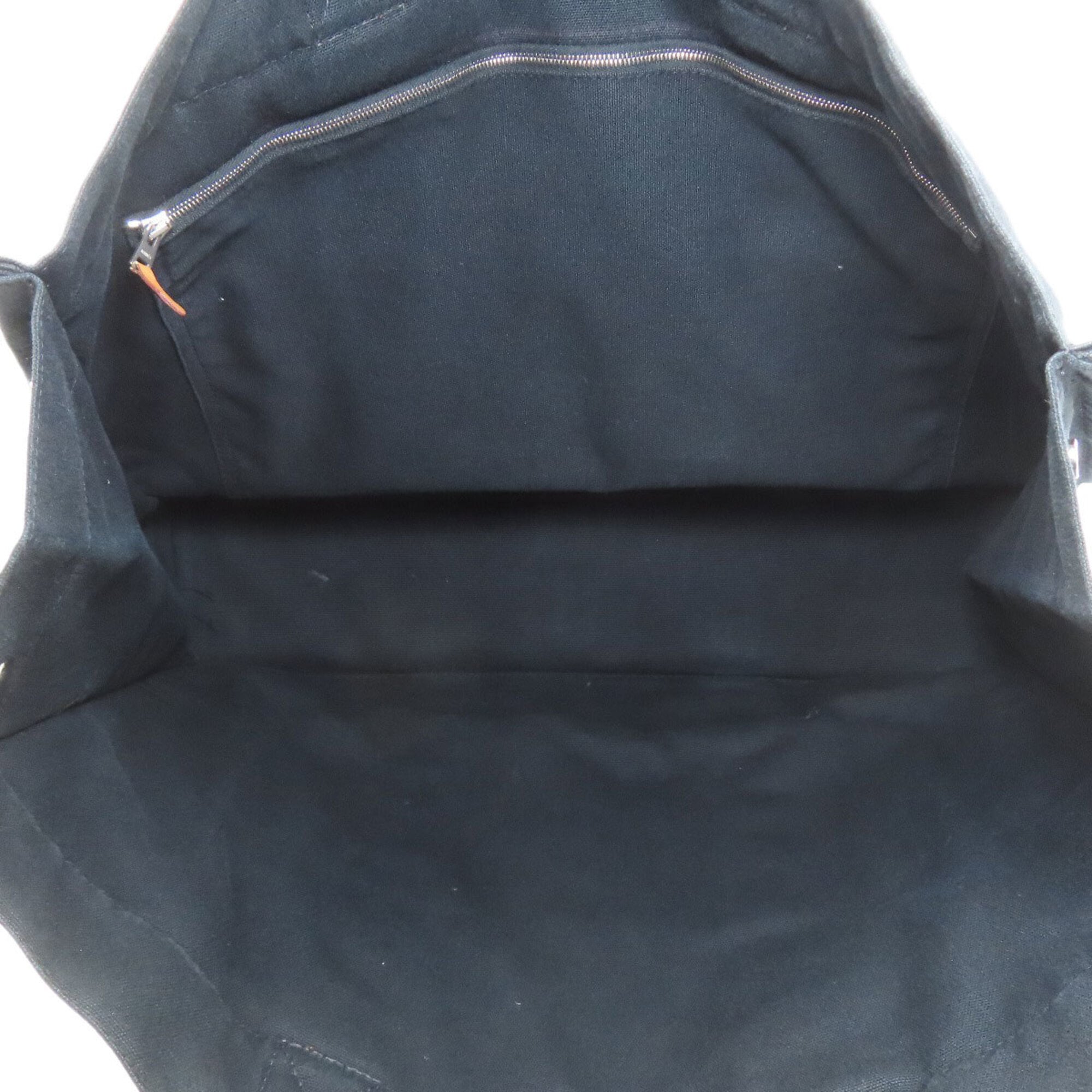 Hermes Black Gray Canvas Tote Bag (Pre-Owned)