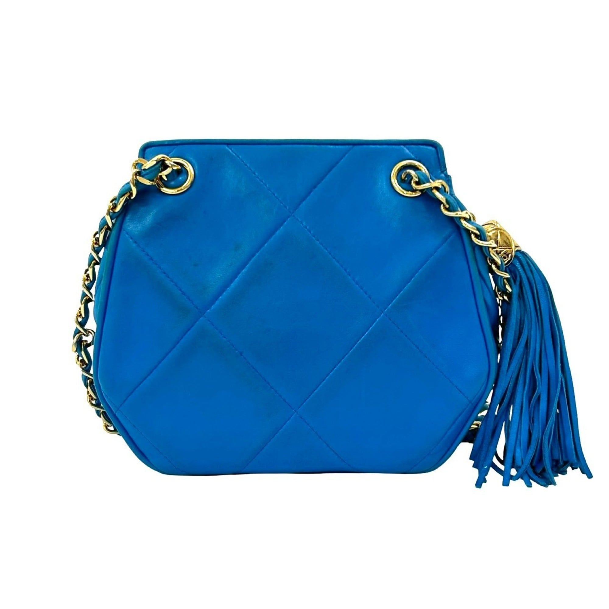 Chanel Blue Leather Shoulder Bag (Pre-Owned)