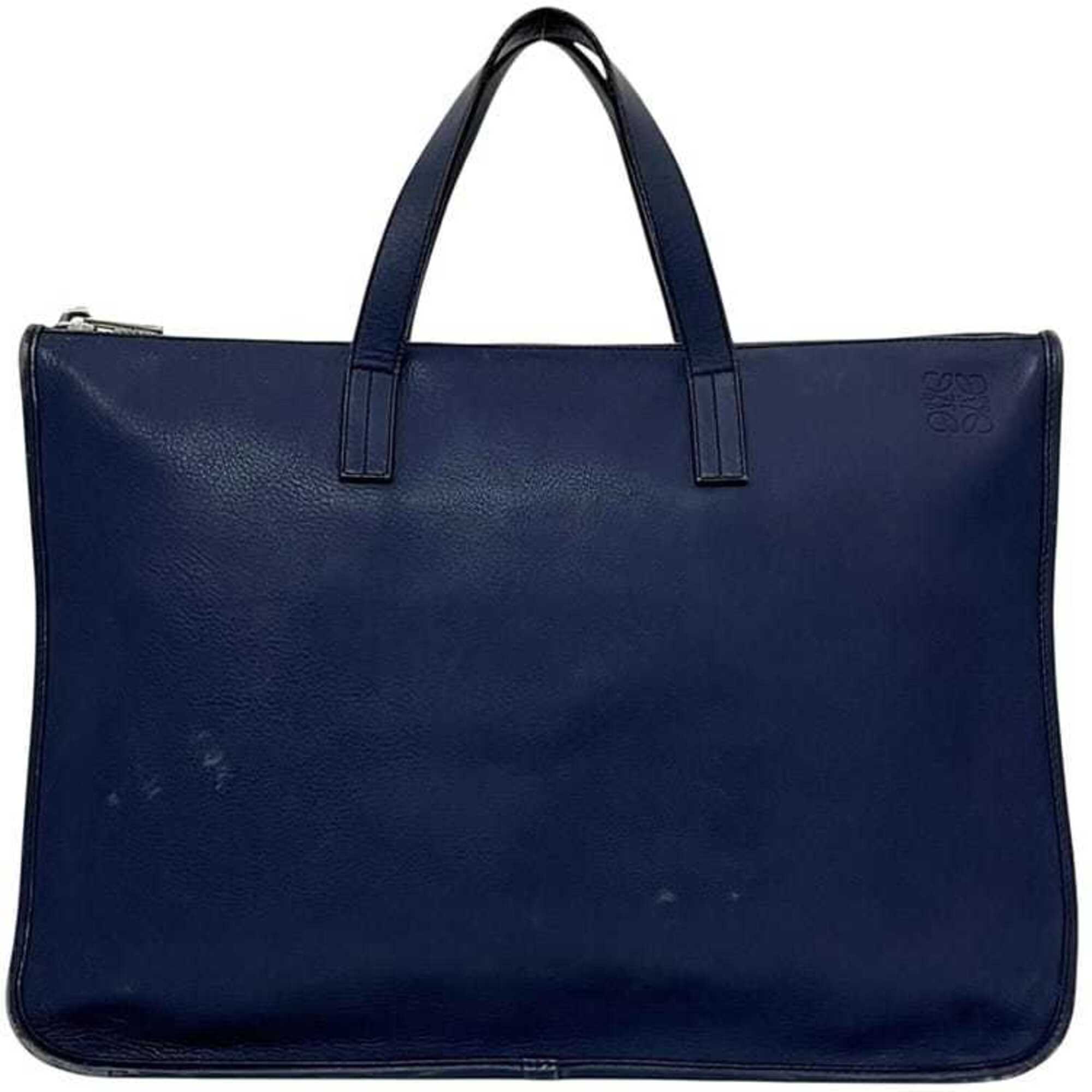 Loewe Navy Leather Briefcase (Pre-Owned)