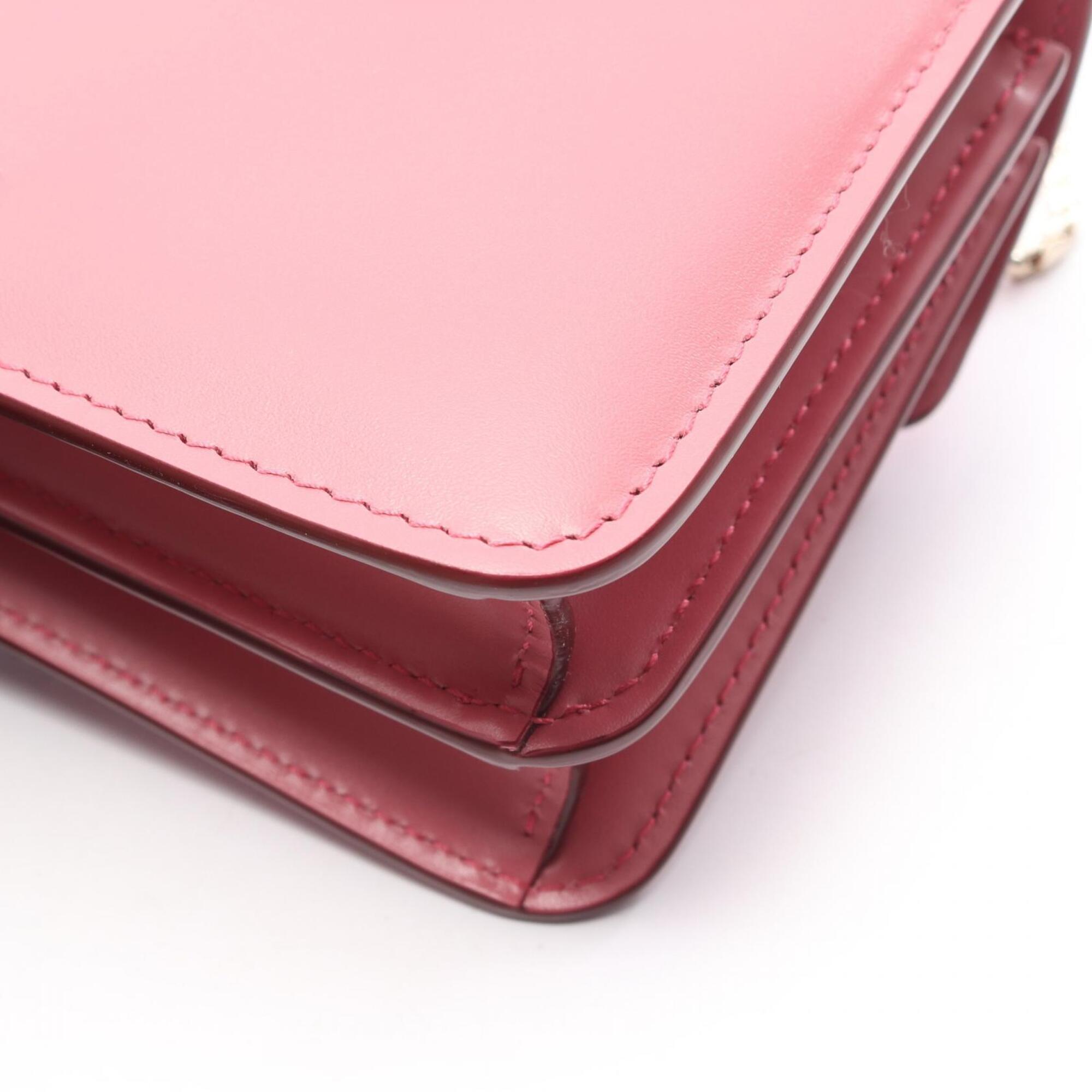 Bvlgari Pink Leather Handbag Shoulder Bag (Pre-Owned)