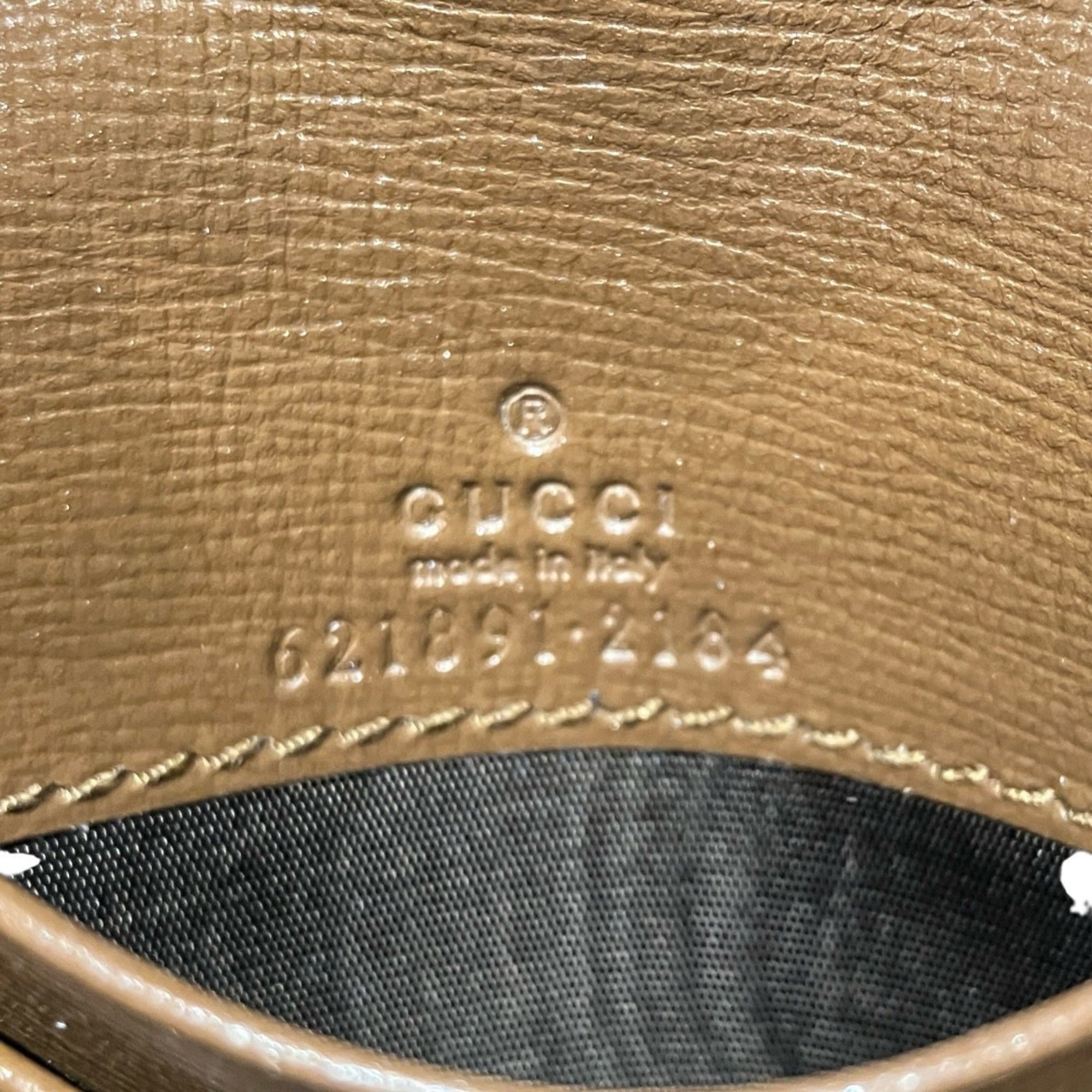 Gucci Beige Brown Leather Pvc Wallet (Bi-Fold) (Pre-Owned)