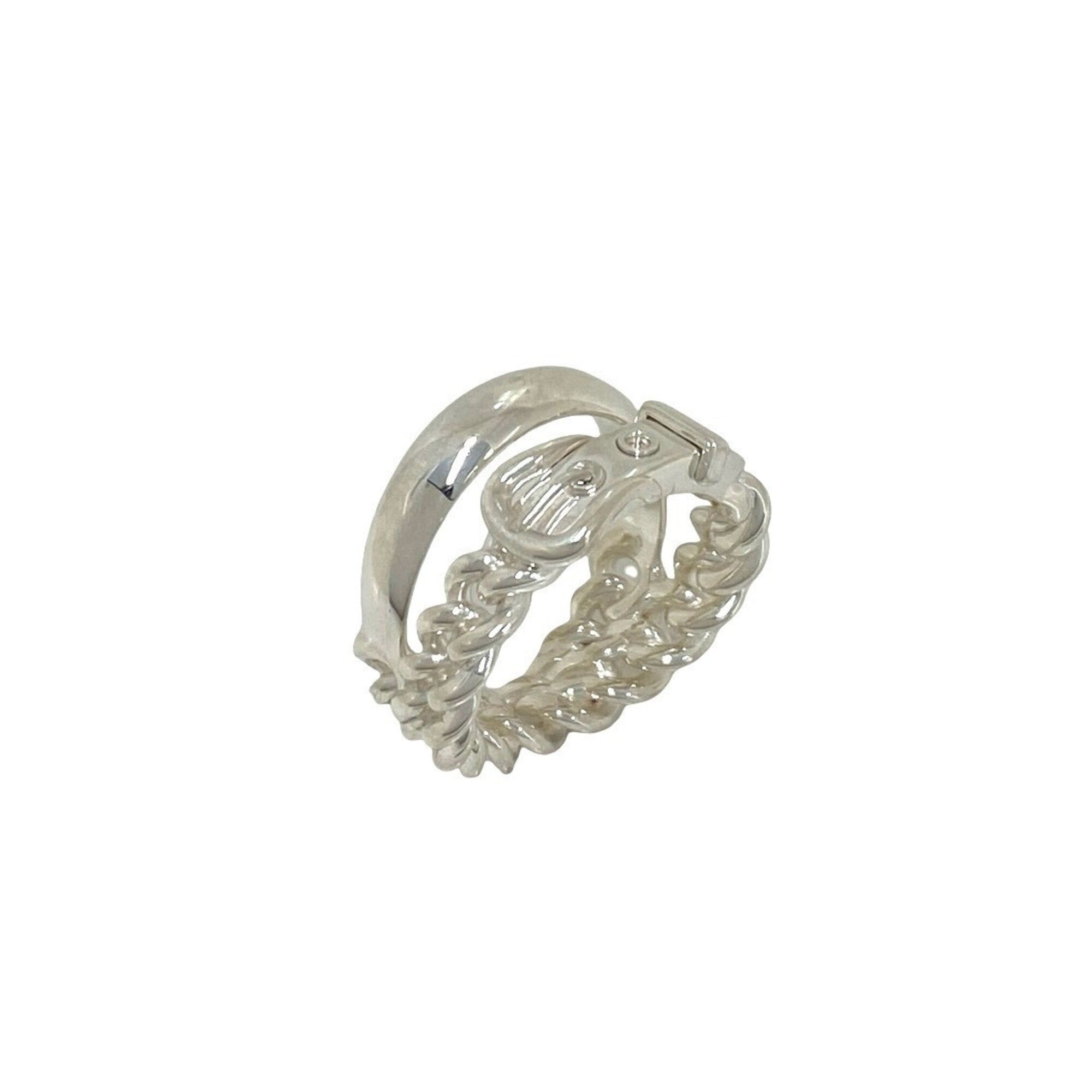 Hermes Silver Silver 925 Band Ring (Pre-Owned)