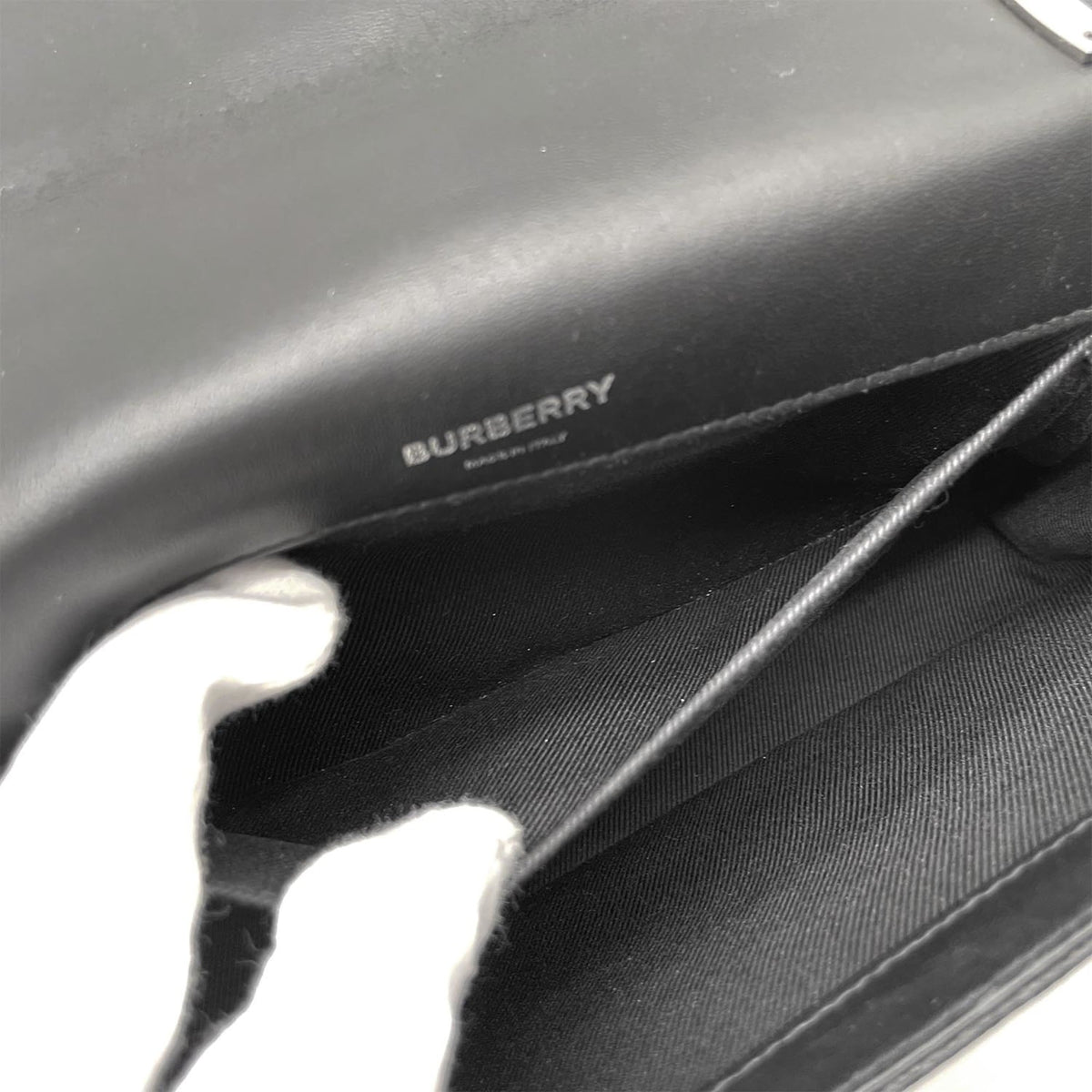Burberry Black Silver Leather Shoulder Bag (Pre-Owned)