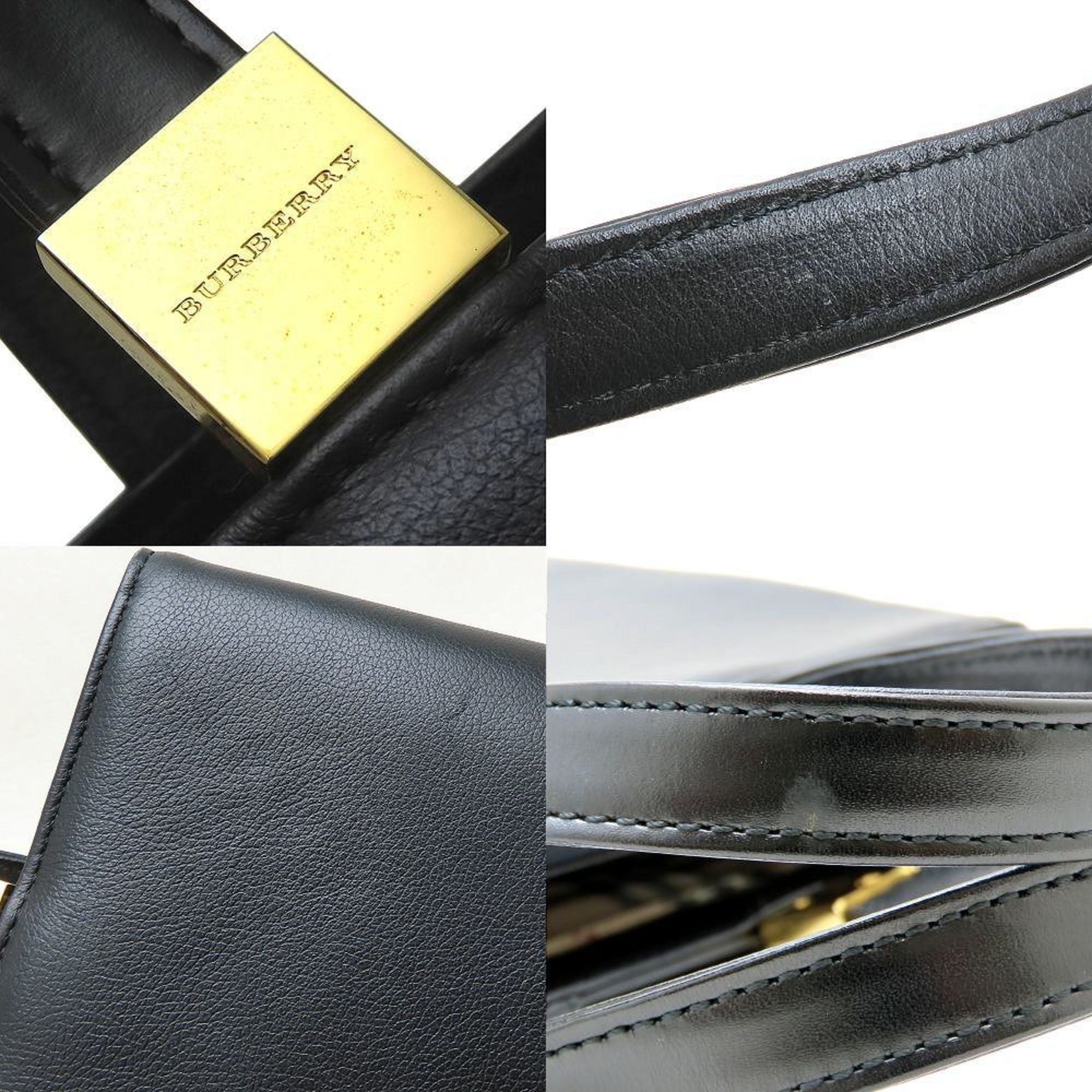 Burberry Black Leather Handbag (Pre-Owned)