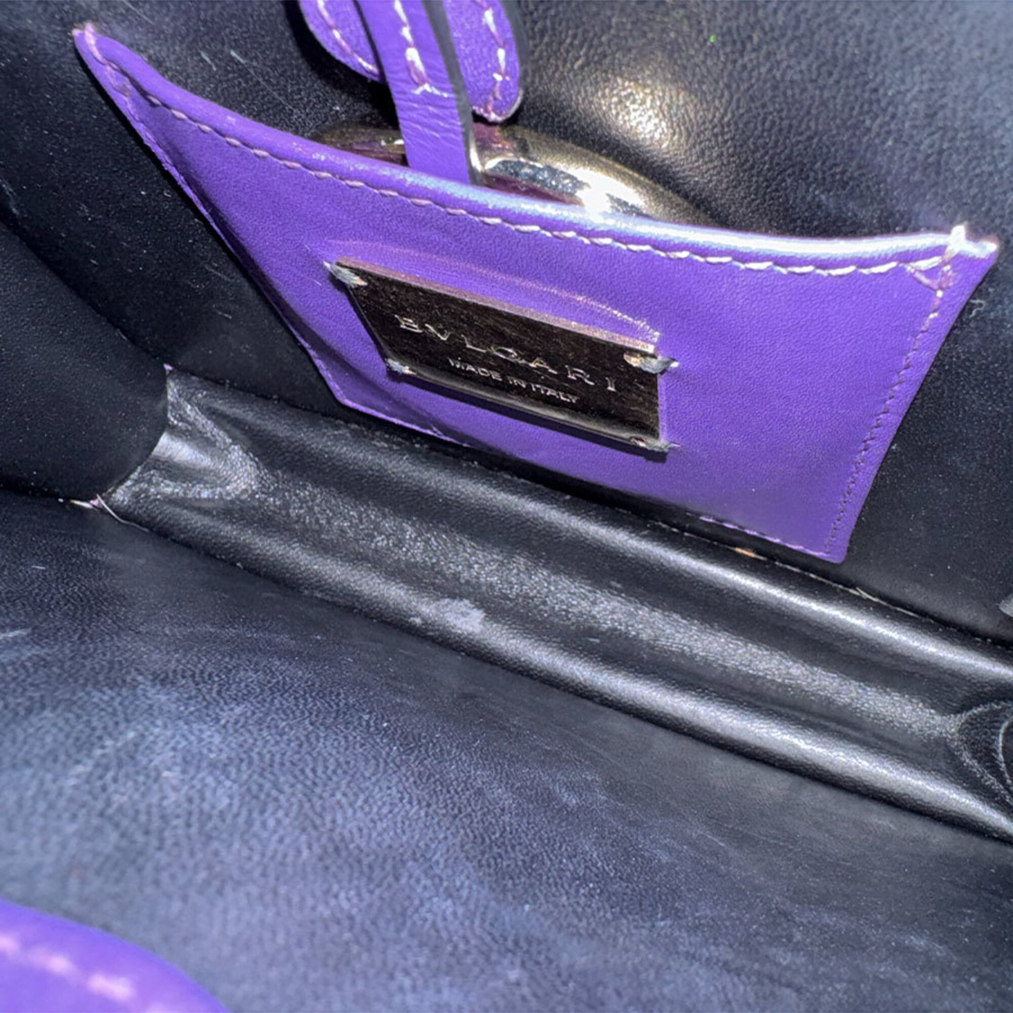 Bvlgari Purple Leather Shoulder Bag (Pre-Owned)
