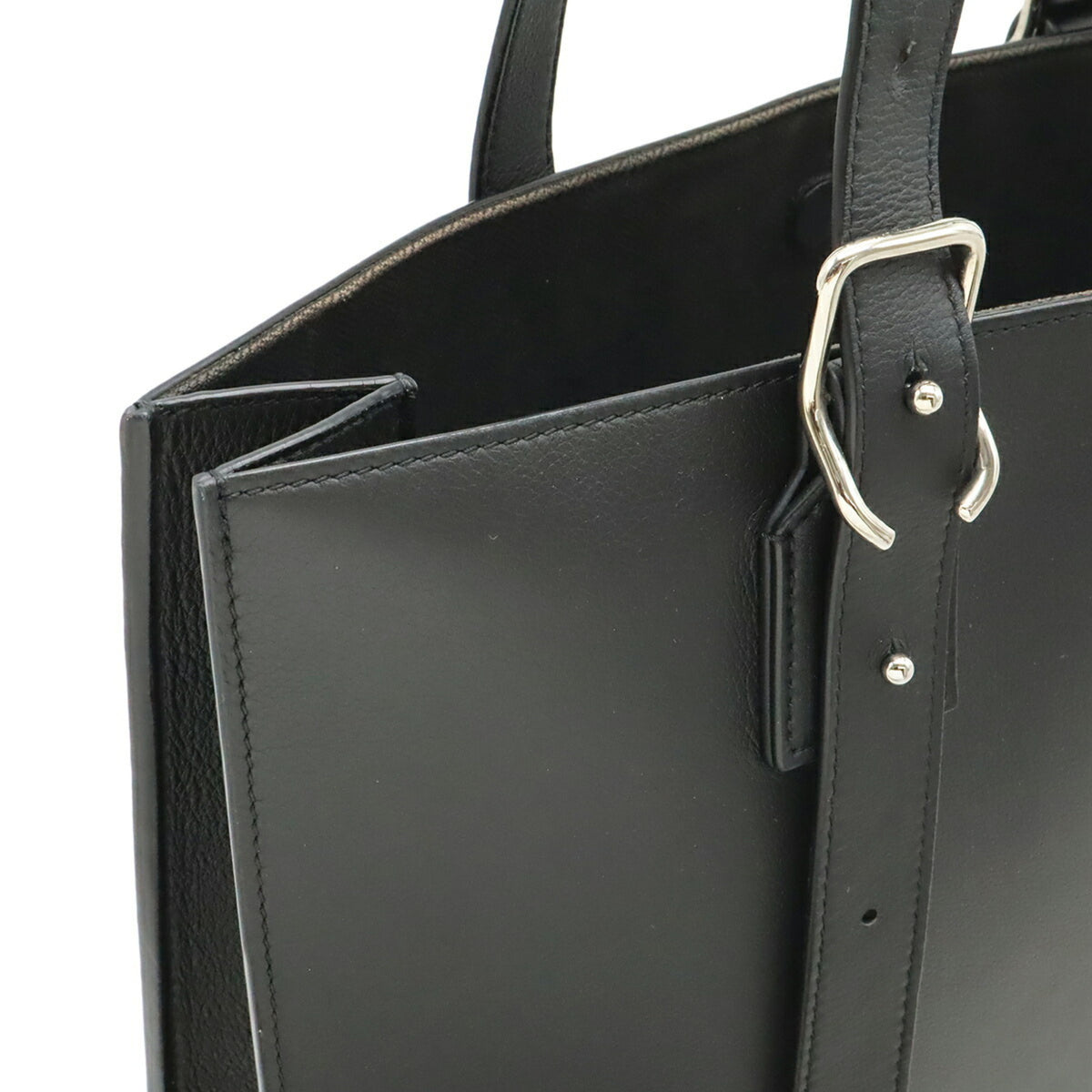 Loewe Black White Leather Shoulder Bag Tote Bag (Pre-Owned)