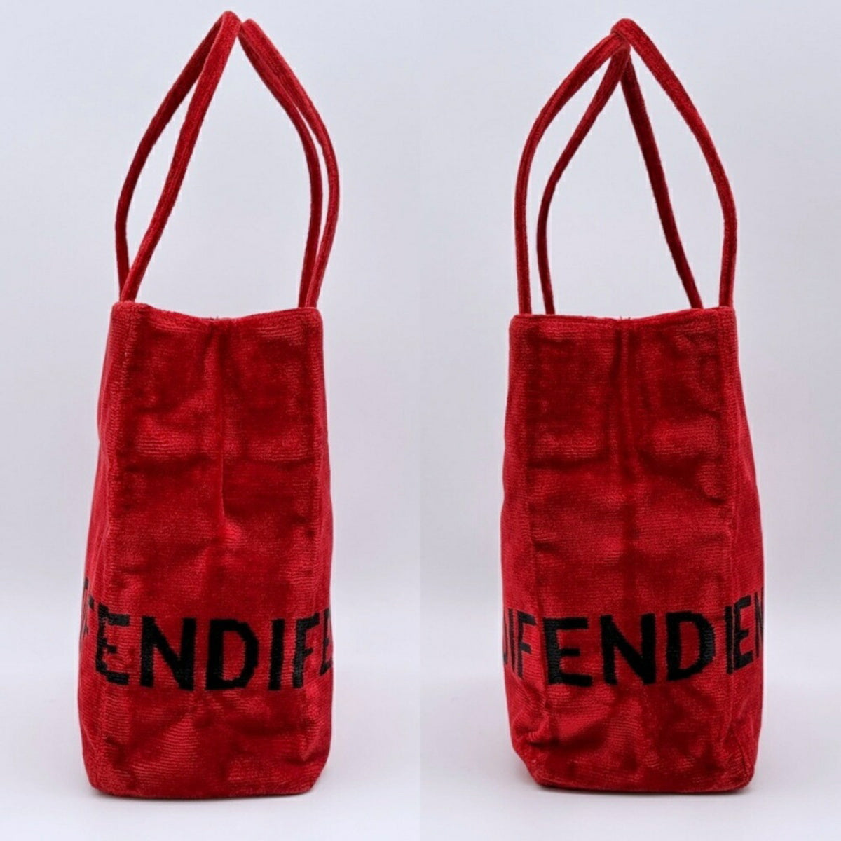 Fendi Red Color Leather Shoulder Bag Tote Bag (Pre-Owned)