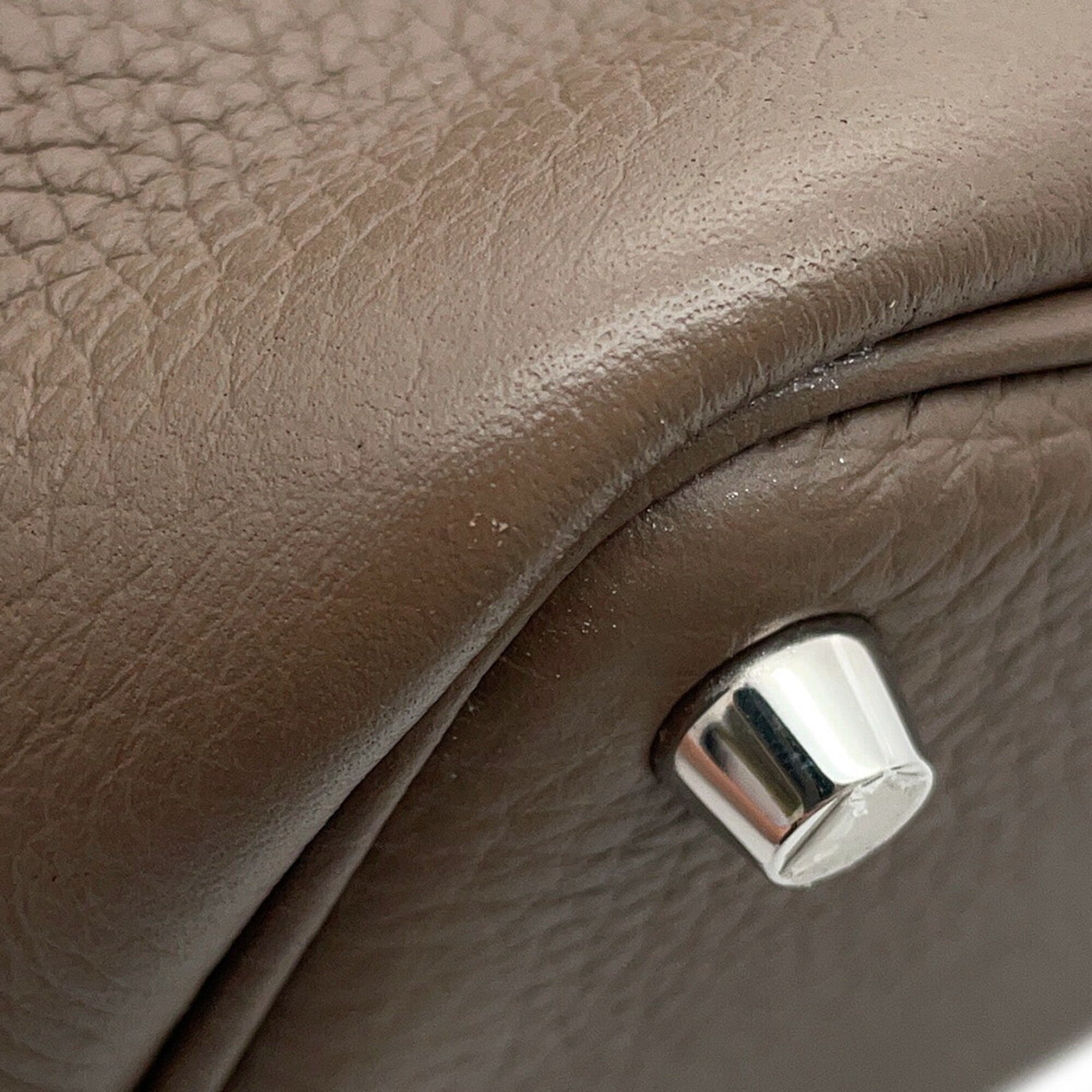 Hermes Picotin Etoupe Gray Taurillon Clemence Leather Handbag Tote Bag (Pre-Owned)