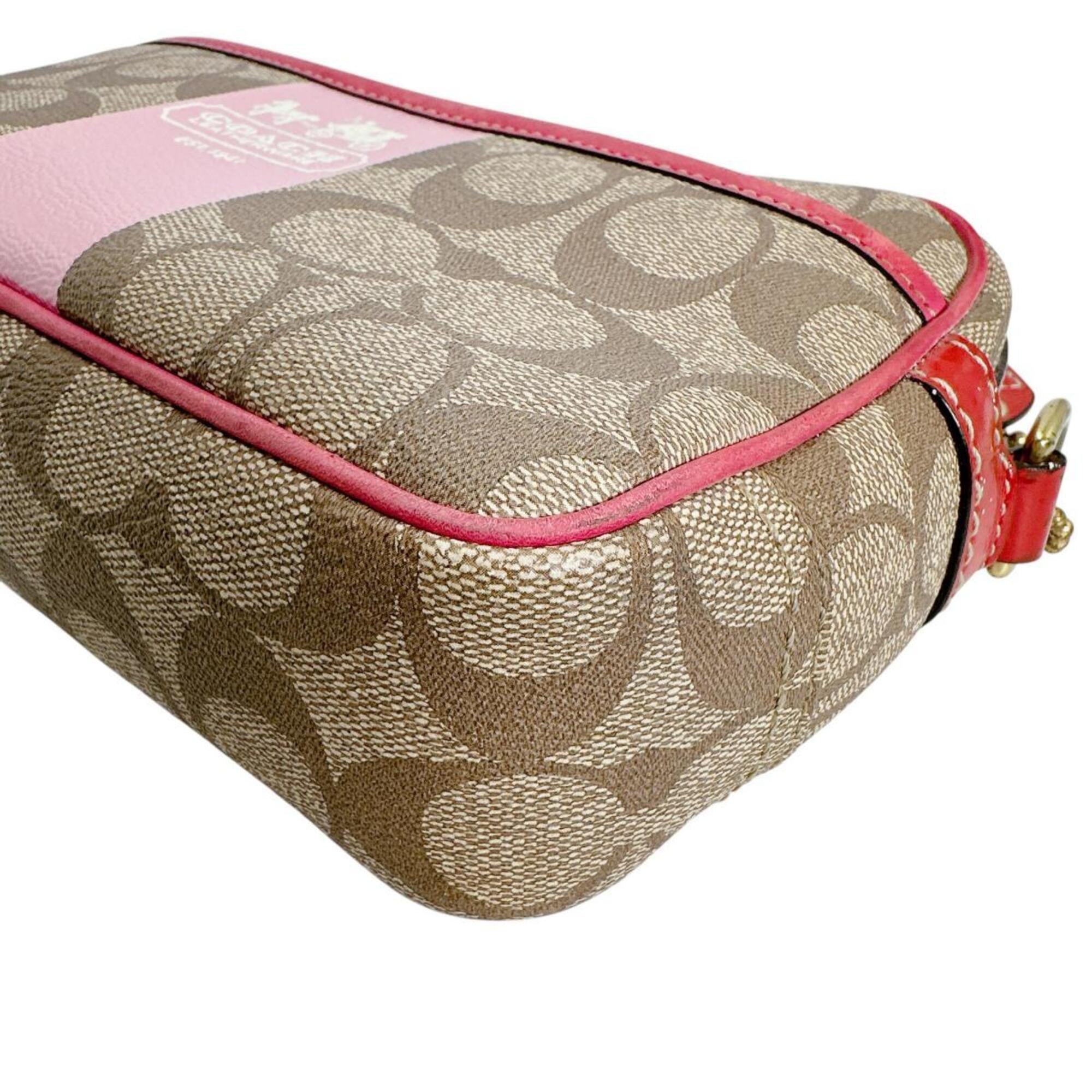 Coach Beige Leather Shoulder Bag Sling Bag (Pre-Owned)