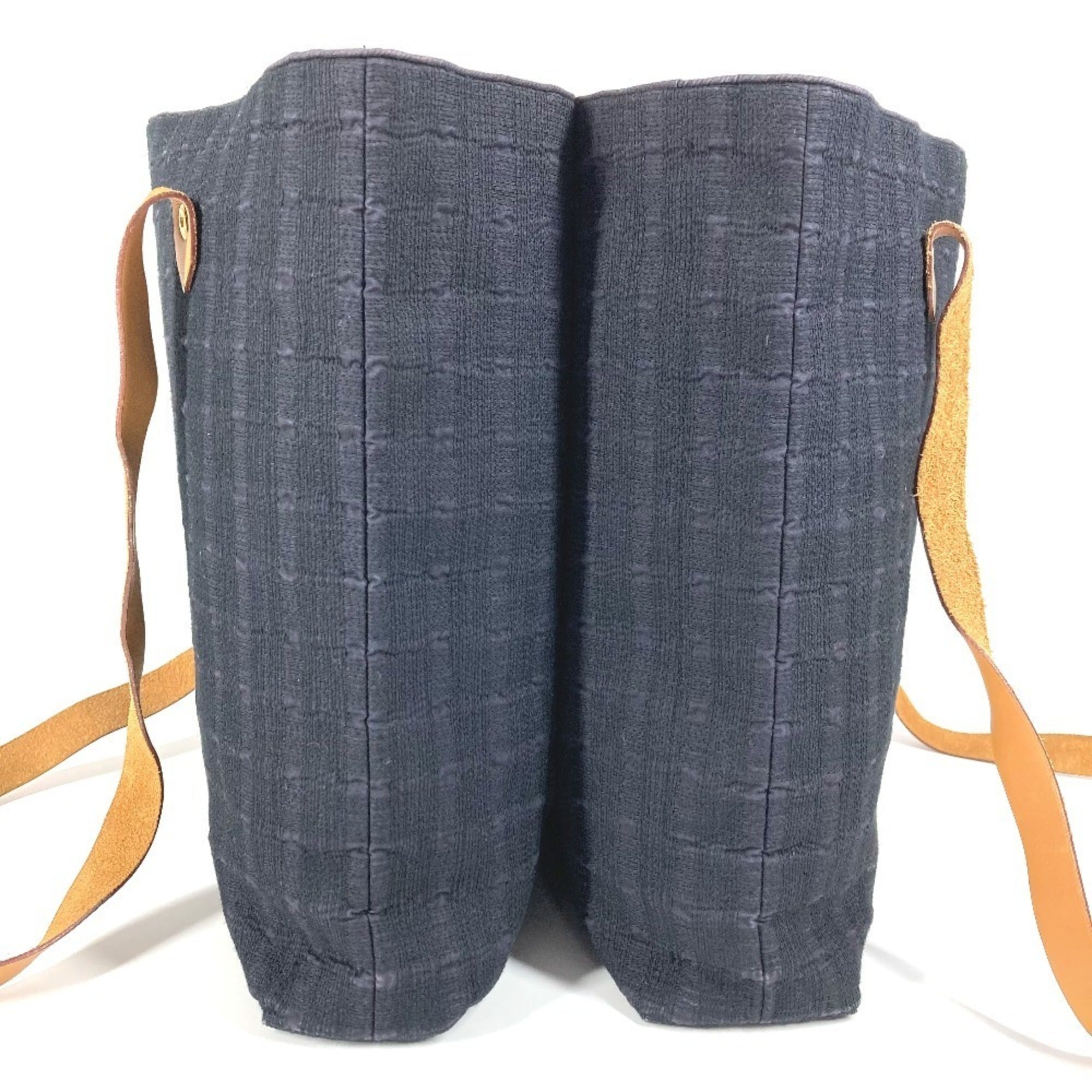 Hermes Navy Cotton Shoulder Bag Tote Bag (Pre-Owned)
