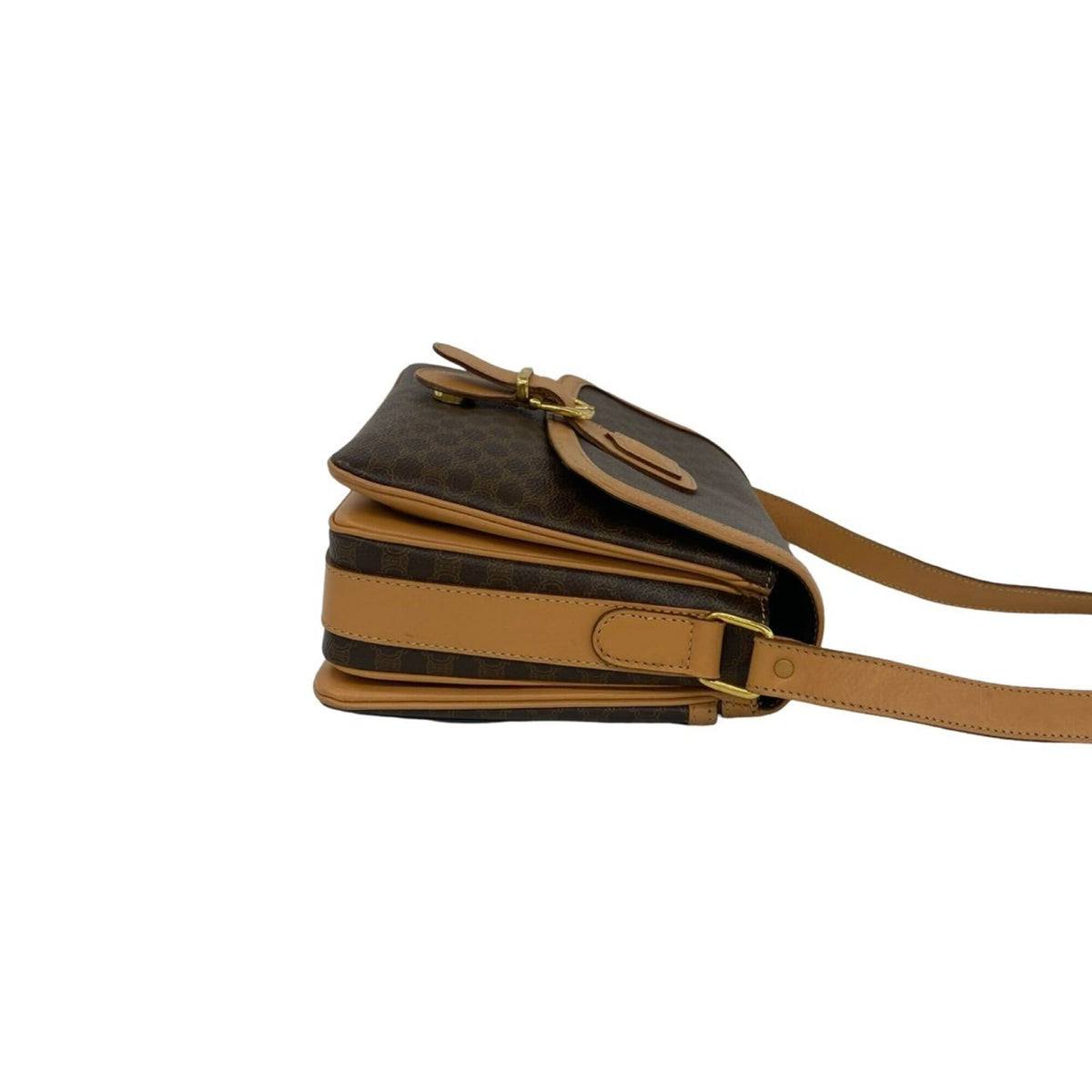 Celine Brown Leather Pvc Crossbody Bag Pochette Shoulder Bag (Pre-Owned)