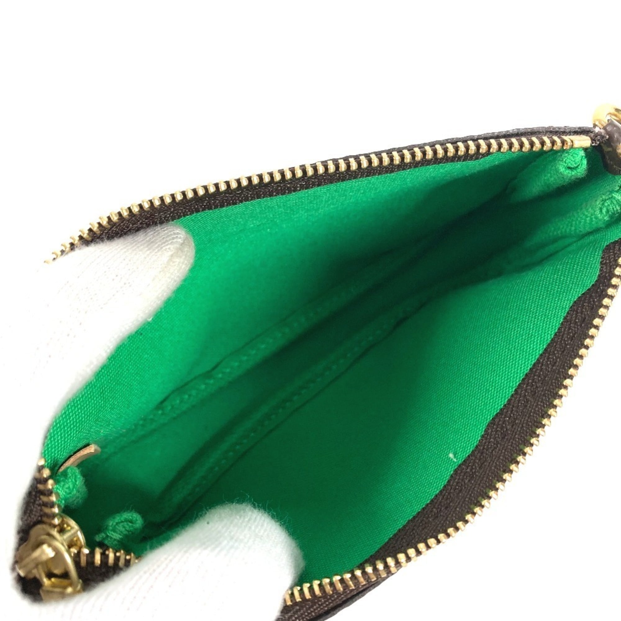 Louis Vuitton Brown Green Monogram Monogram Canvas Handbag Pouch (Pre-Owned)