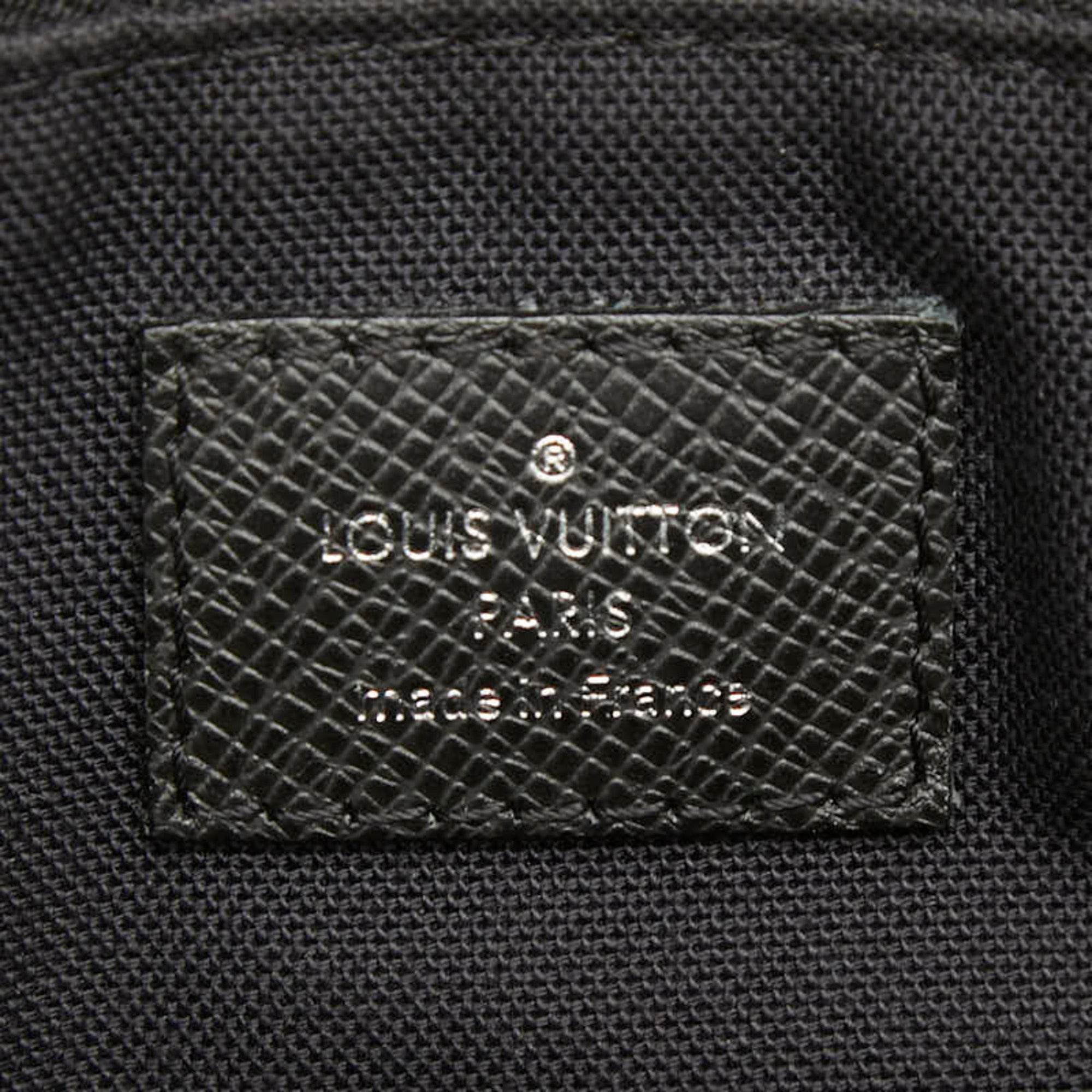 Louis Vuitton Ardoise Black Leather Shoulder Bag (Pre-Owned)
