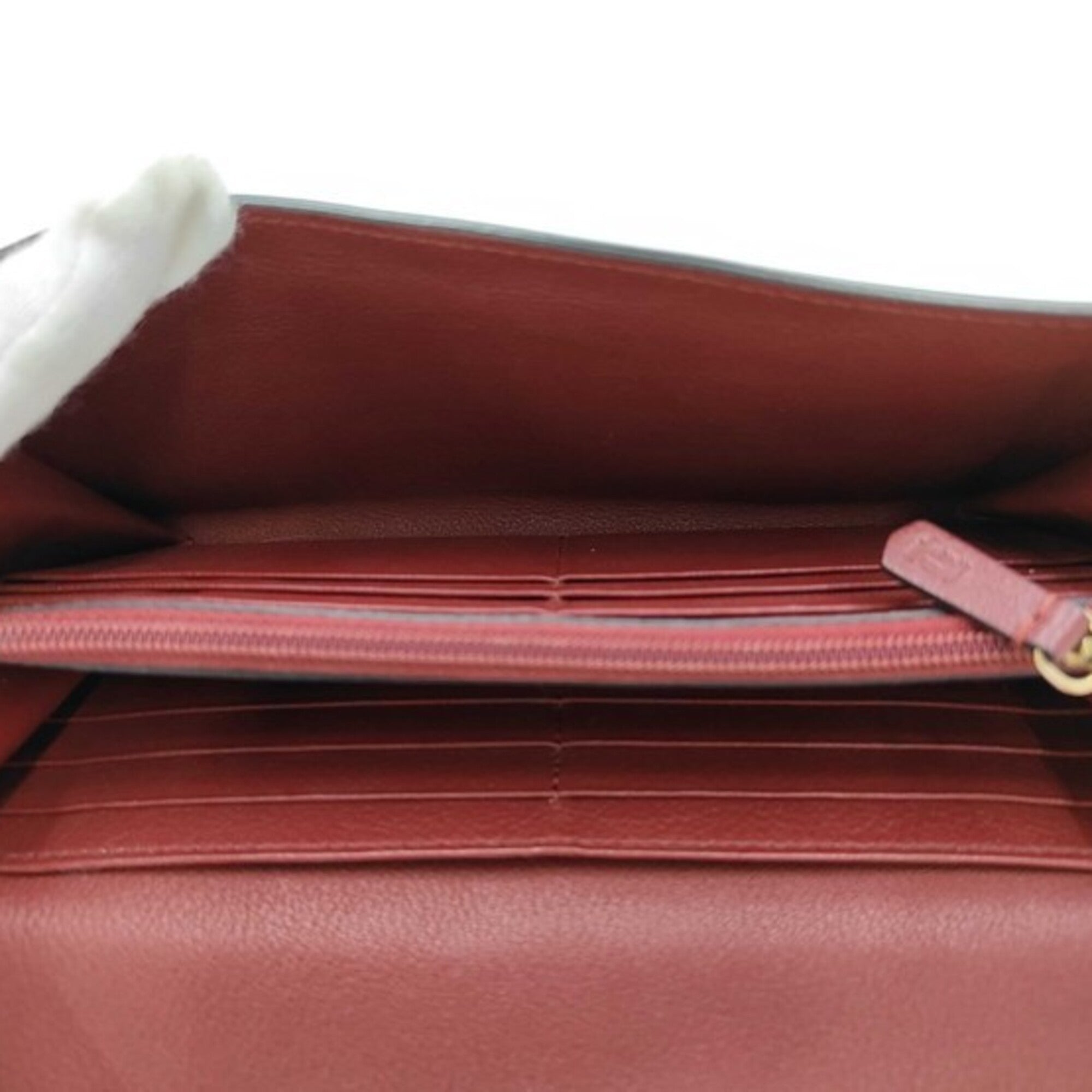 Cartier Bordeaux Leather Long Wallet (Tri-Fold) (Pre-Owned)