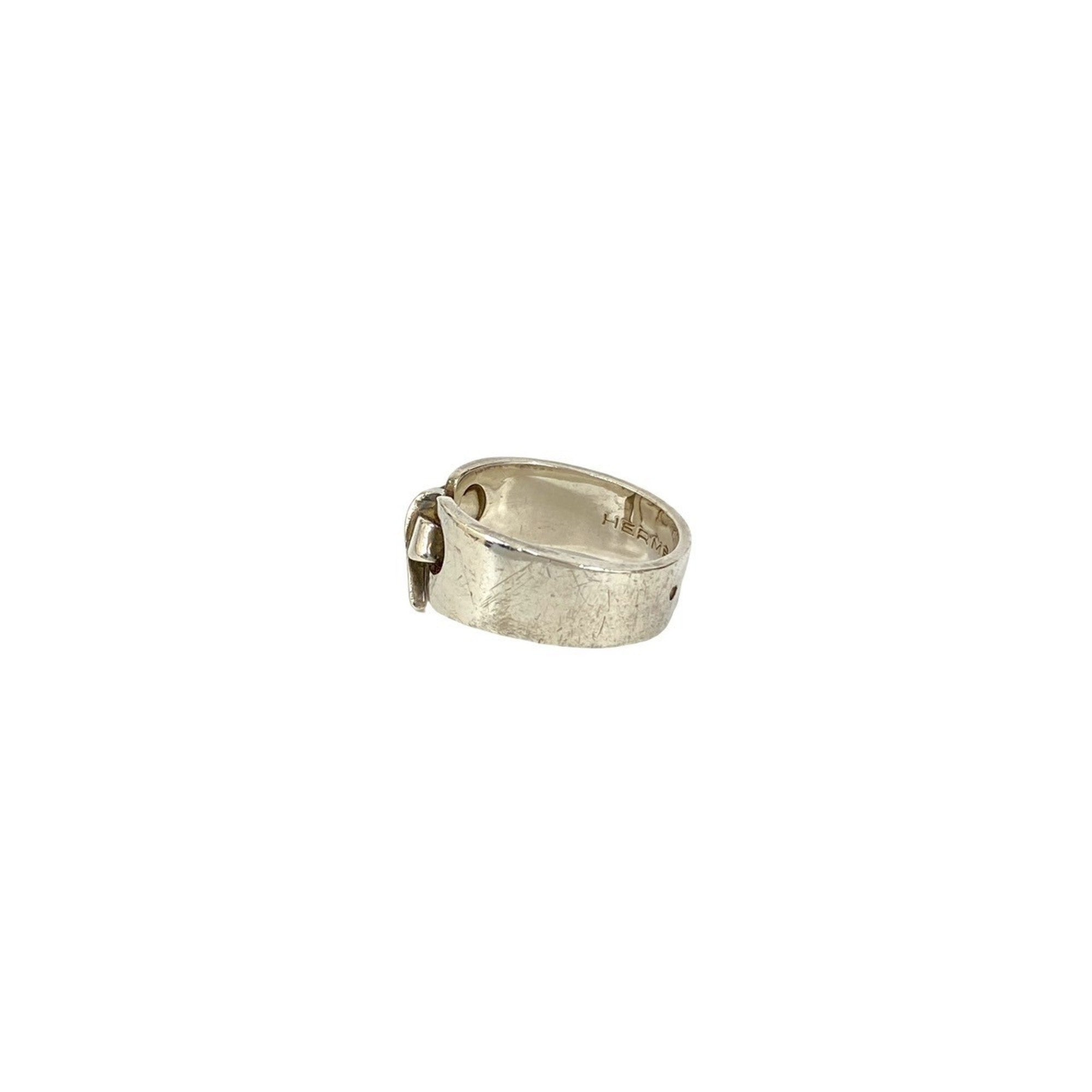 Hermes Silver Silver 925 Band Ring (Pre-Owned)