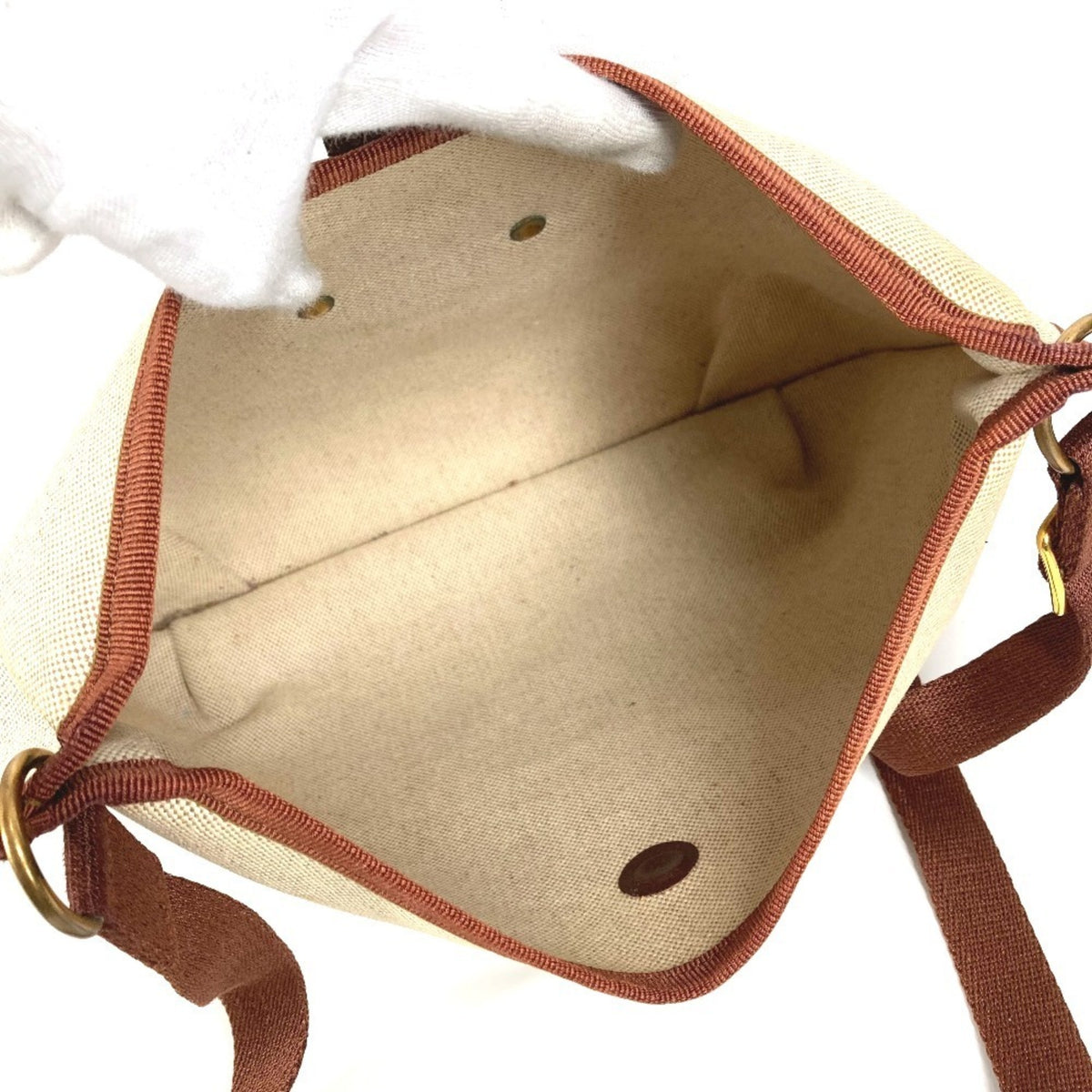 Hermes Beige Toile H Pochette Shoulder Bag (Pre-Owned)