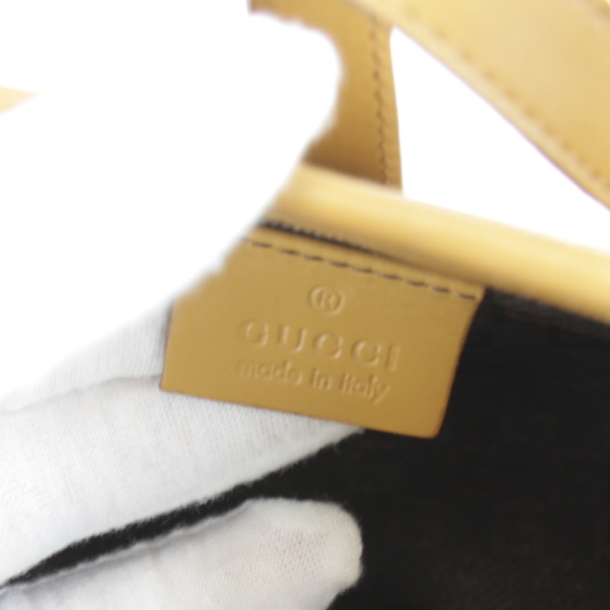 Gucci Beige Black Suede Leather Handbag (Pre-Owned)