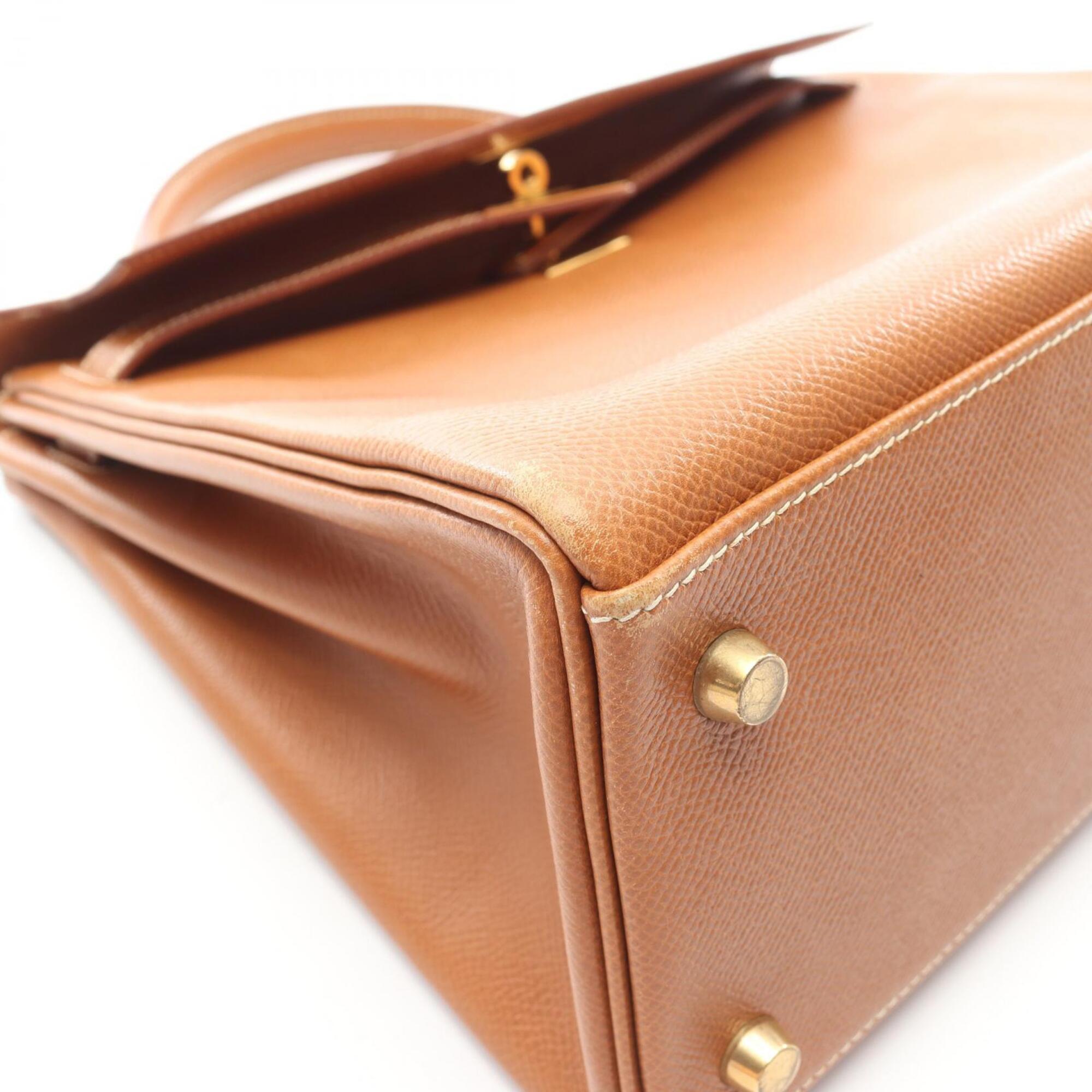 Hermes Brown Courchevel Leather Handbag (Pre-Owned)