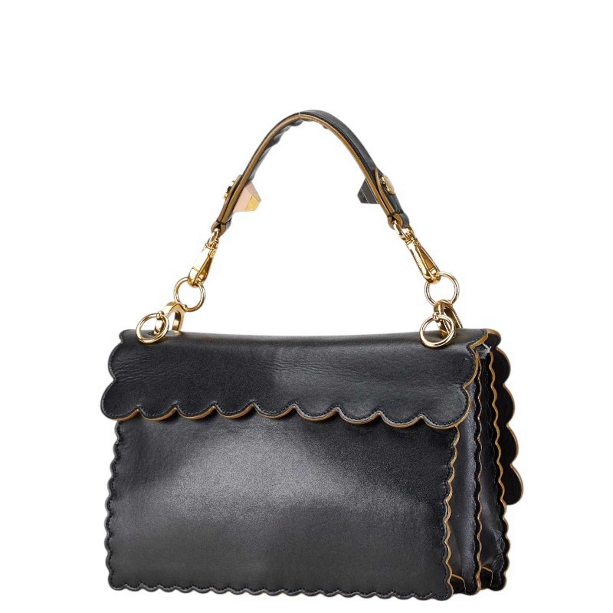 Fendi Black Leather Handbag Shoulder Bag (Pre-Owned)