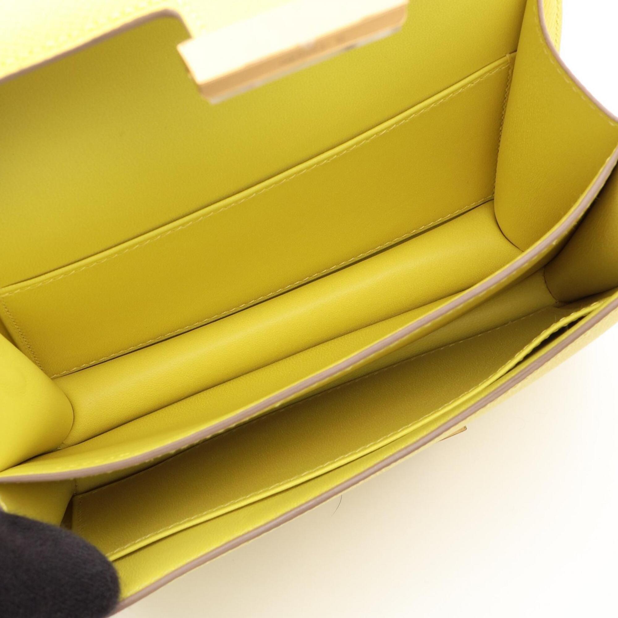 Hermes Constance Lime Yellow Yellow Epsom Leather Handbag Shoulder Bag (Pre-Owned)