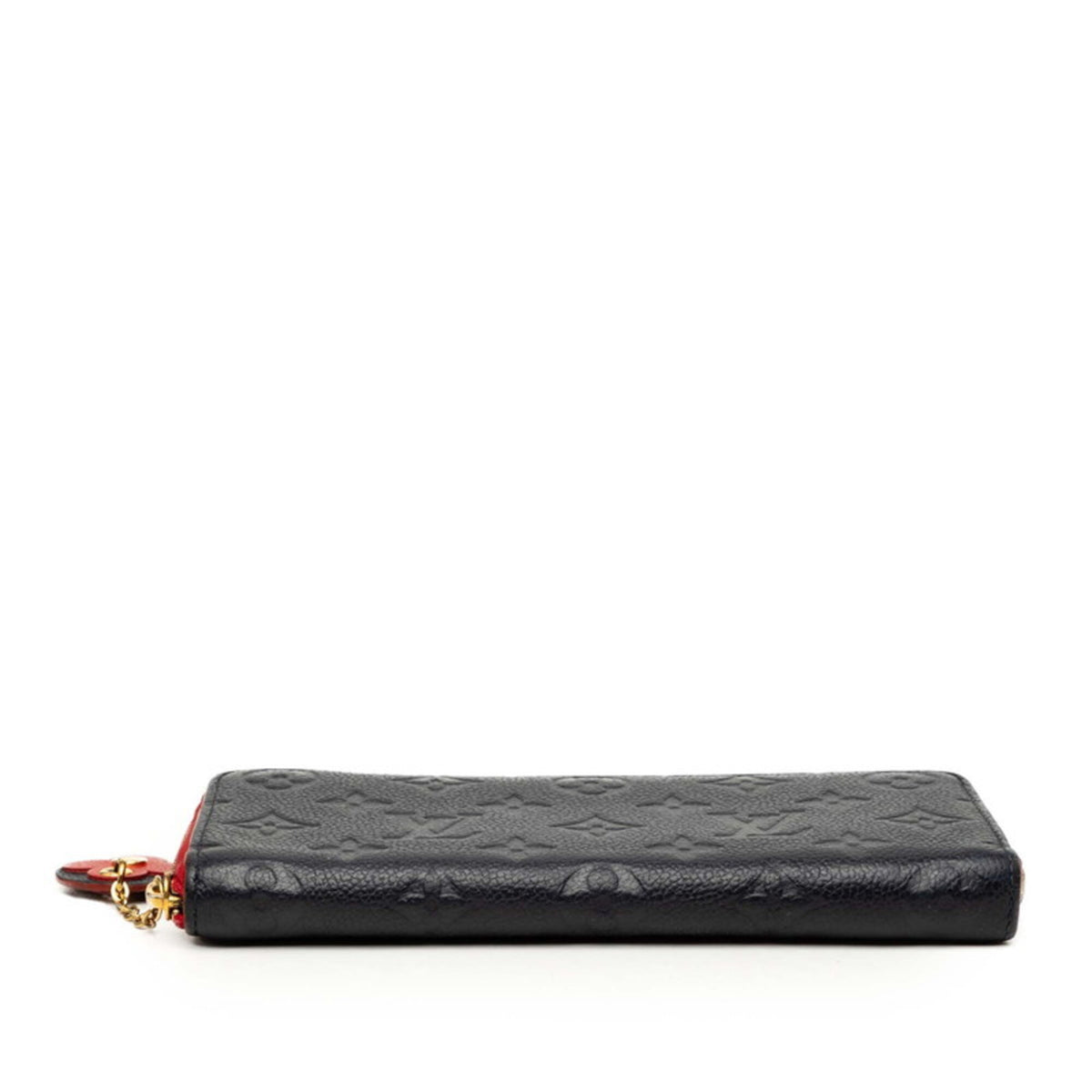 Louis Vuitton Navy Red Color Leather Long Wallet (Bi-Fold) (Pre-Owned)