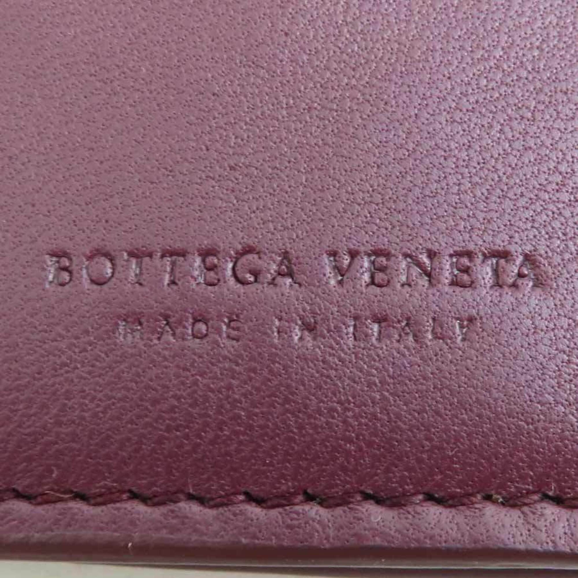 Bottega Veneta Bordeaux Leather Long Wallet (Bi-Fold) (Pre-Owned)