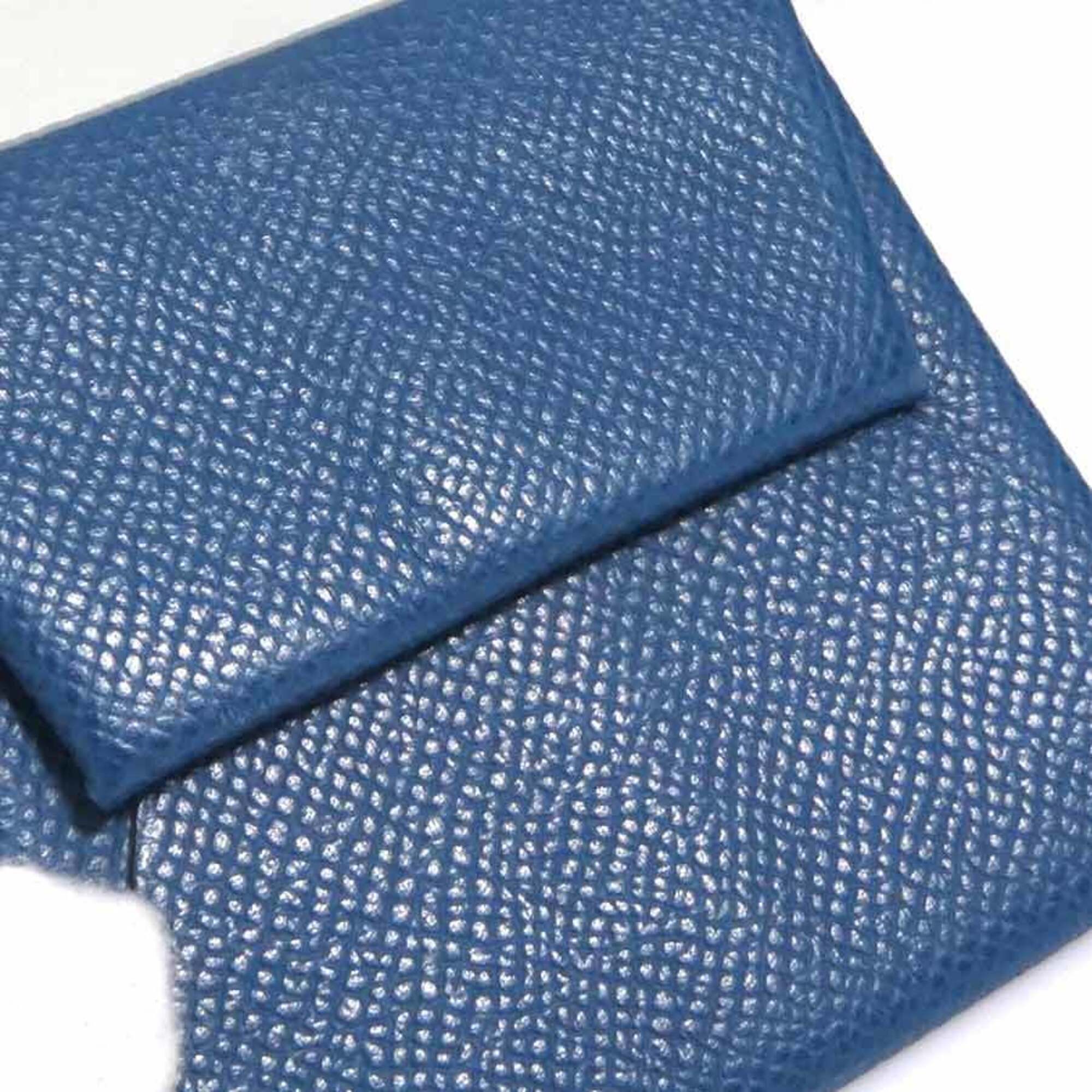 Hermes Navy Leather Coin Purse/Coin Case (Pre-Owned)