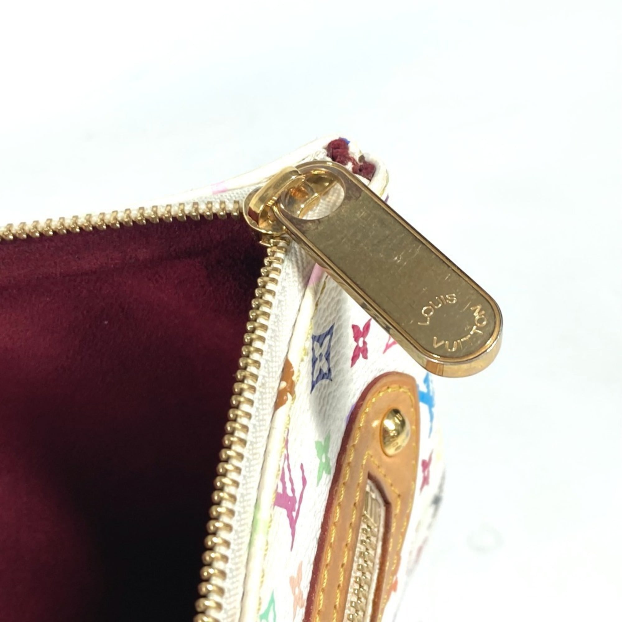 Louis Vuitton Blanc Multi-Color White Monogram Multicolore Clutch Bag Pochette Pouch (Pre-Owned)