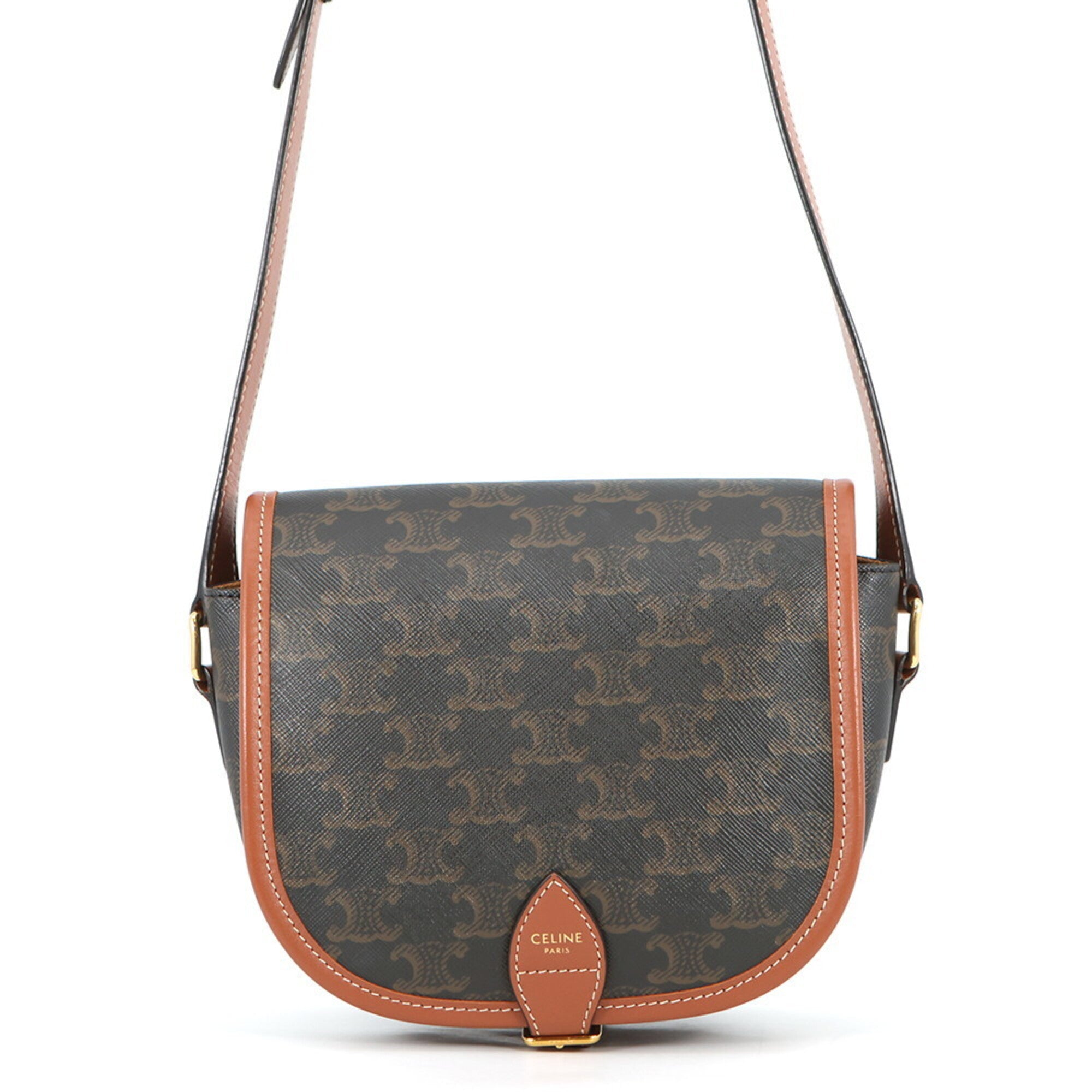 Celine Brown Pvc Leather Handbag Shoulder Bag (Pre-Owned)
