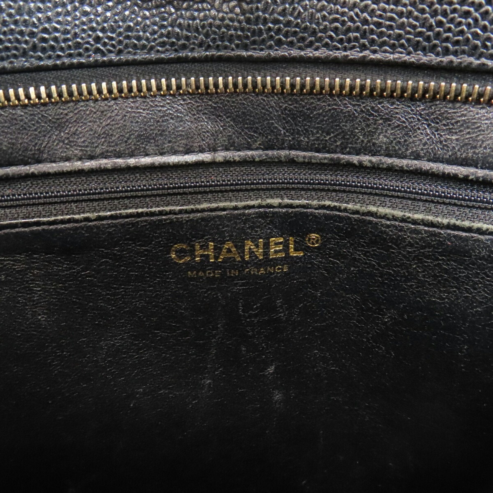 Chanel Black Caviar Leather Tote Bag (Pre-Owned)