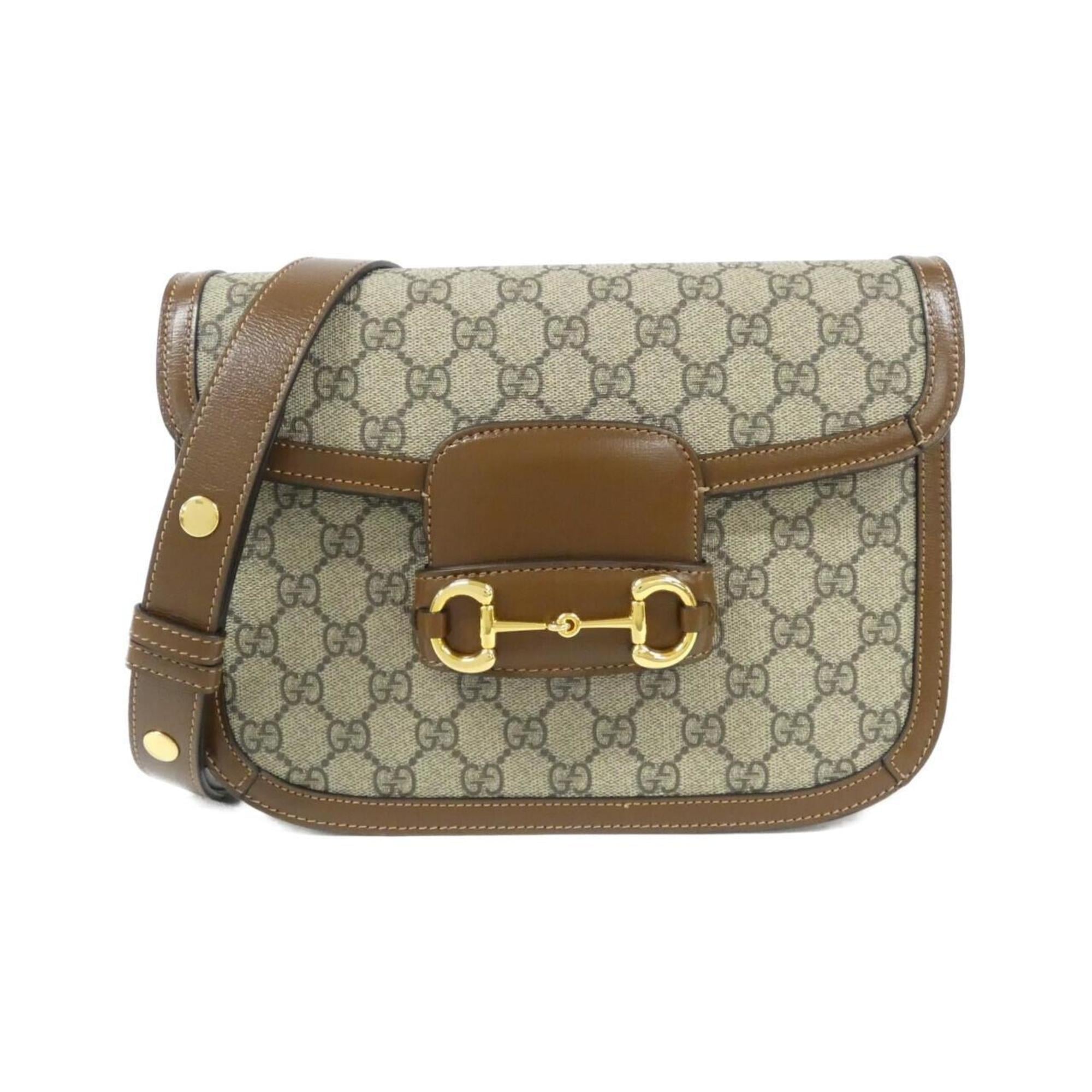 Gucci Beige Brown Gg Supreme Shoulder Bag (Pre-Owned)