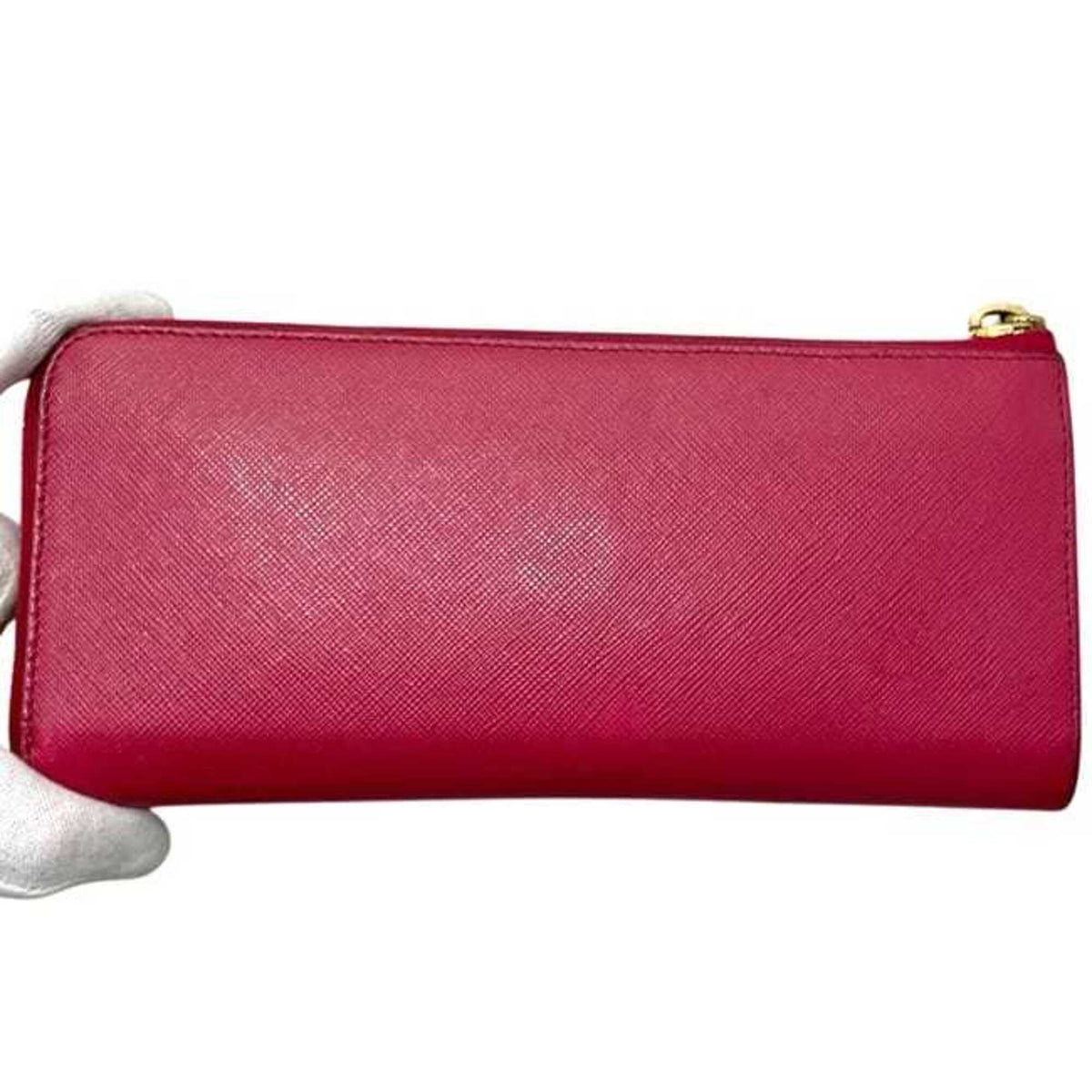 Prada Peonia Pink Leather Long Wallet (Bi-Fold) (Pre-Owned)